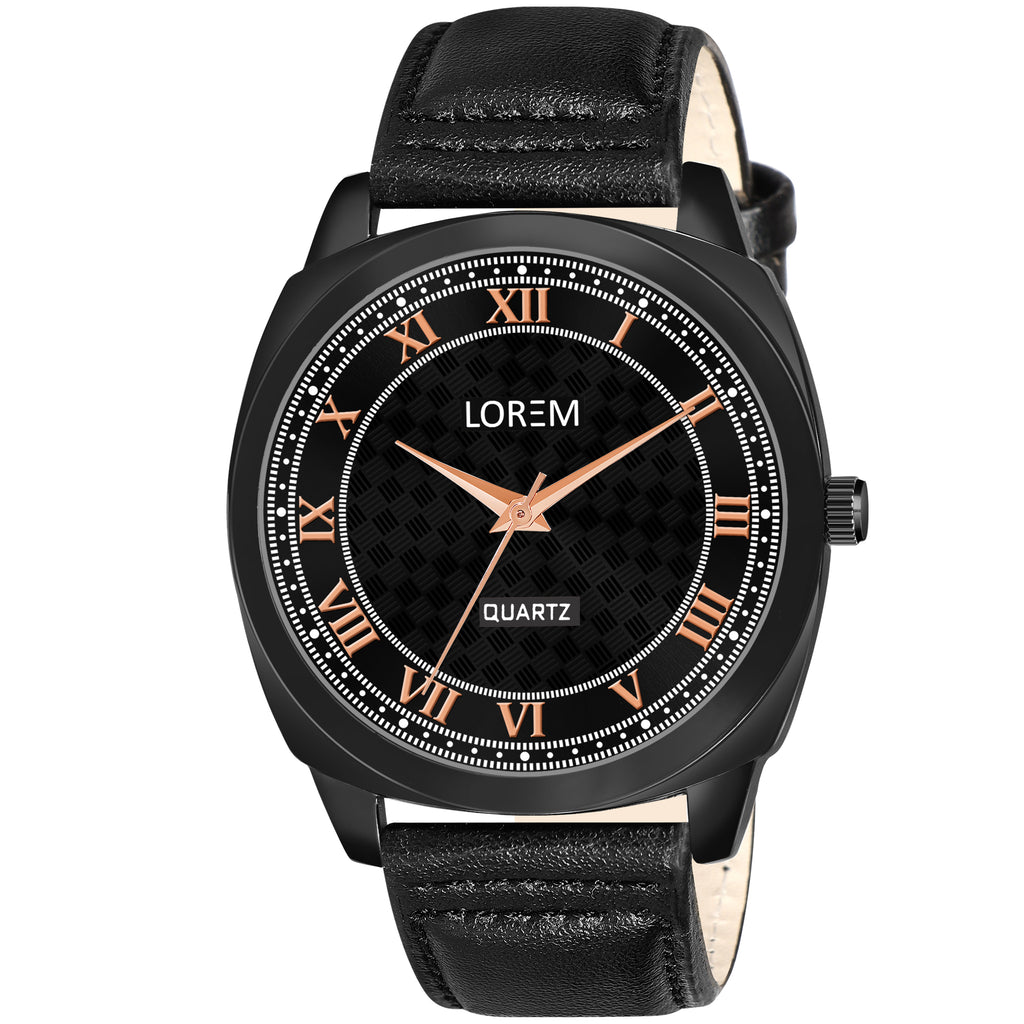 LOREM LR87 Men’s Wrist Watch with Faux Leather Strap