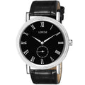 LOREM LR166 Men’s Lightweight Chronograph Watch with Roman Numerals & Faux Leather Strap
