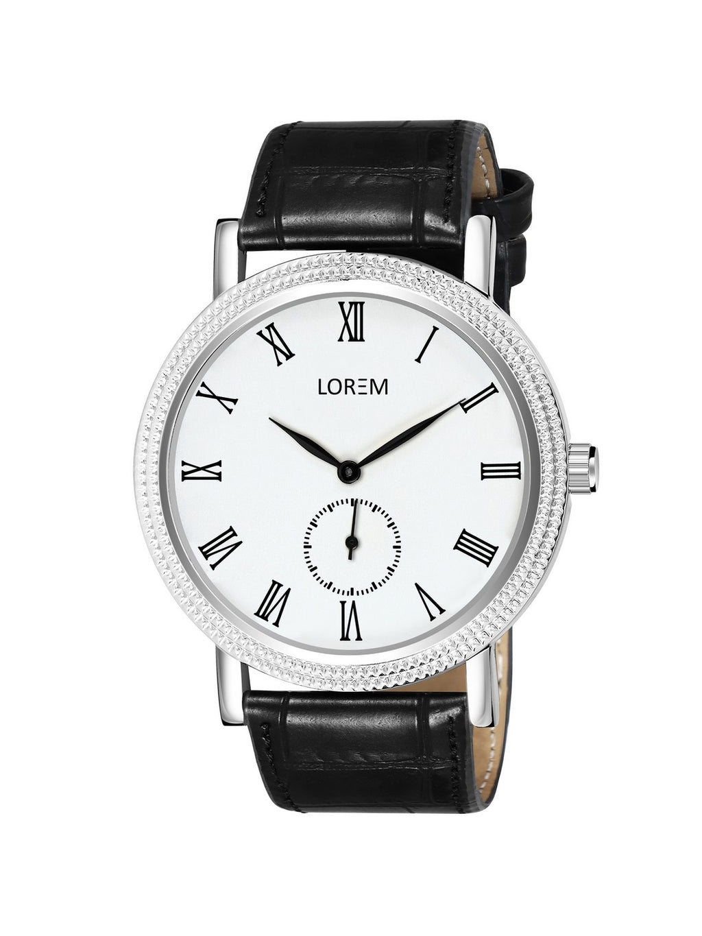 LOREM LR165 Men’s Lightweight Chronograph Watch with Roman Numerals & Faux Leather Strap