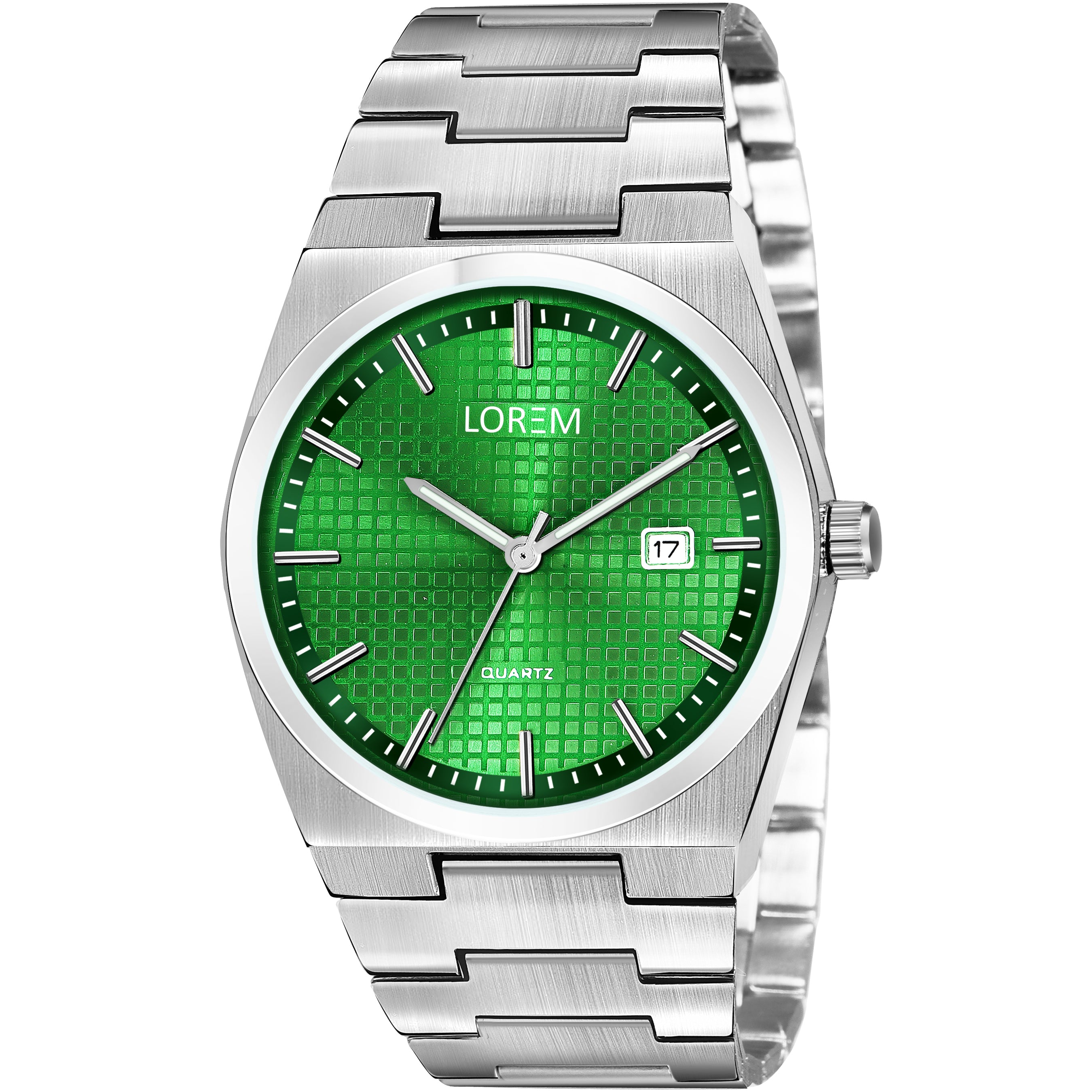 LOREM LR160 Men’s Bracelet Style Watch with Brass Dial & Date Function