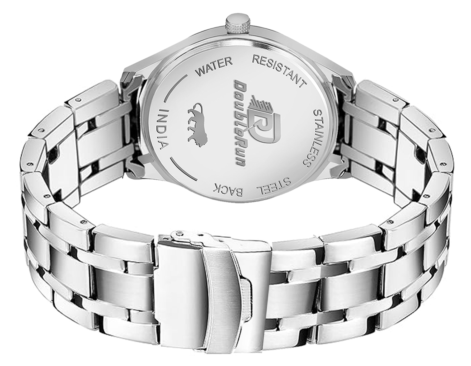 DOUBLERUN DR22004 Stainless Steel Men’s Wrist Watch with Date Function