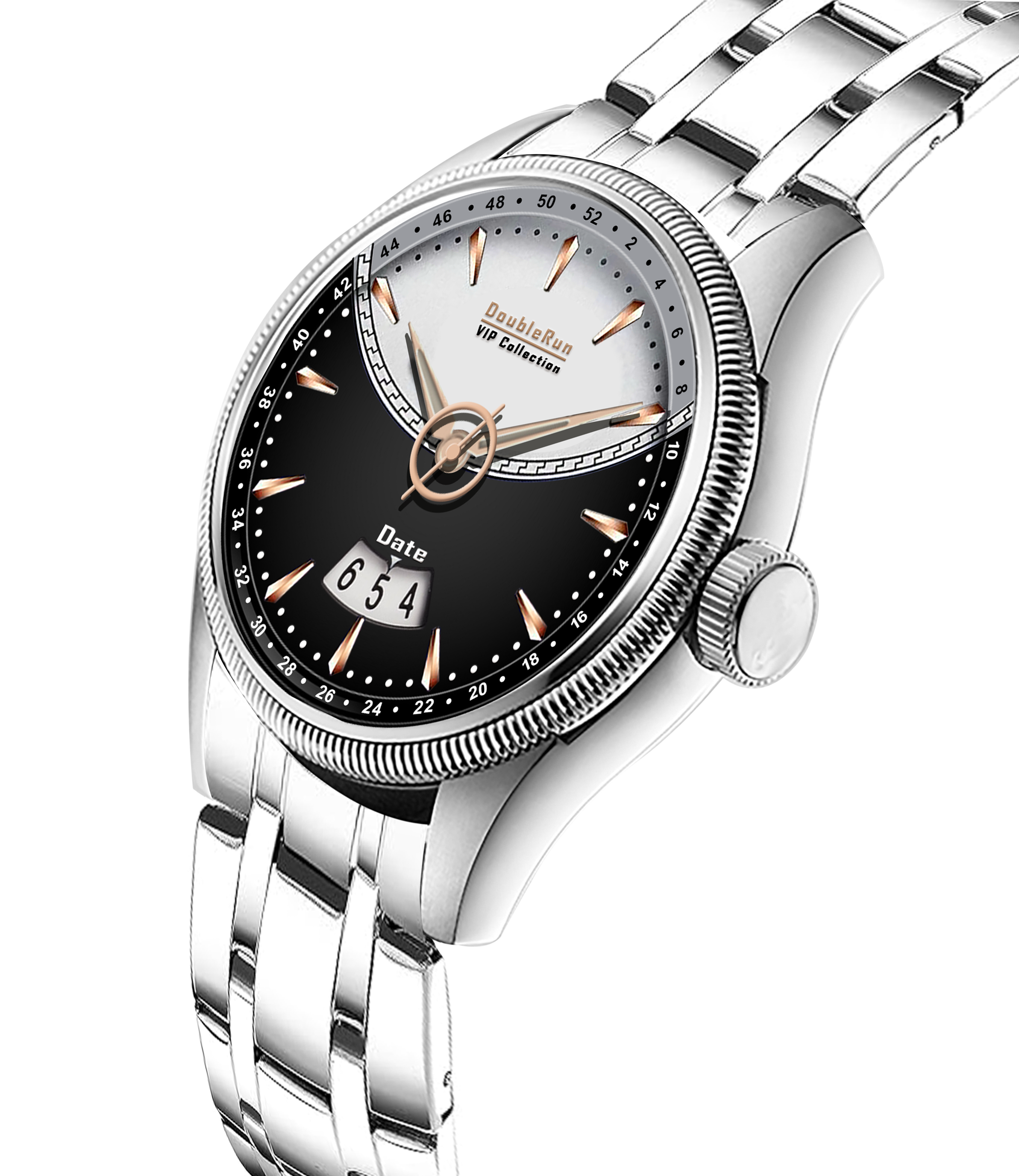 DOUBLERUN DR22005A Men’s Stainless Steel Strap Wrist Watch