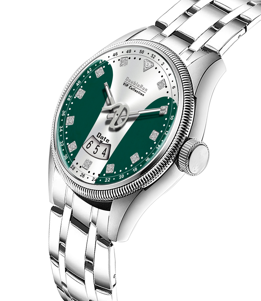 DOUBLERUN DR23001 Stainless Steel Men’s Wrist Watch with Date Function