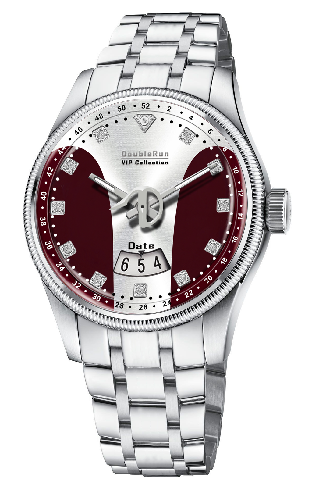 DOUBLERUN DR23004 Stainless Steel Men’s Wrist Watch with Date Function