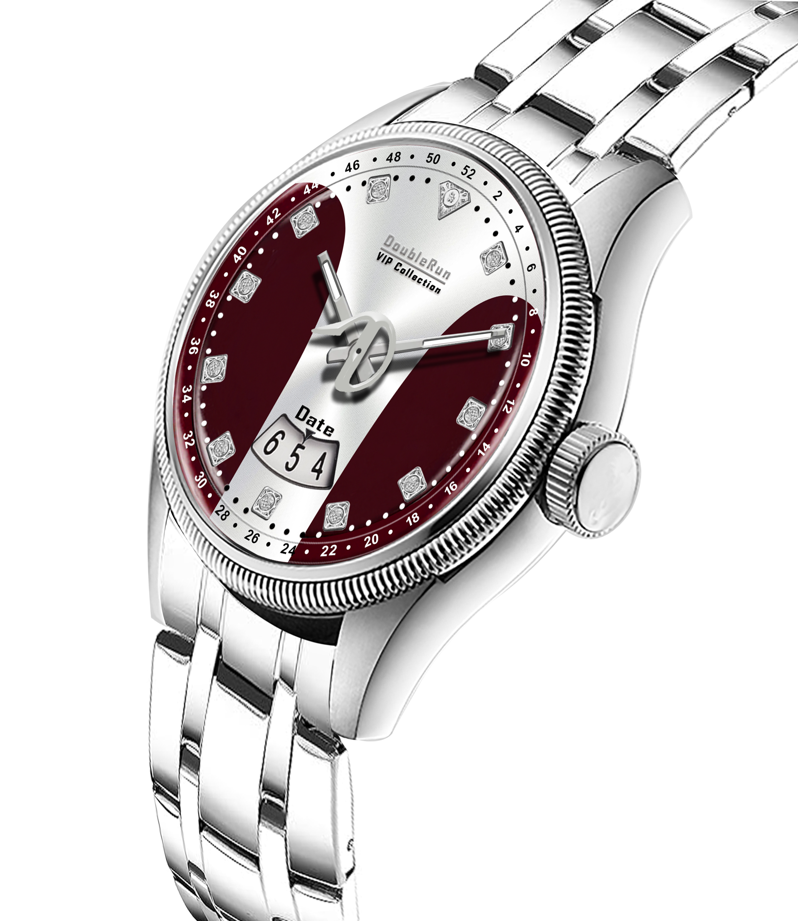 DOUBLERUN DR23004 Stainless Steel Men’s Wrist Watch with Date Function