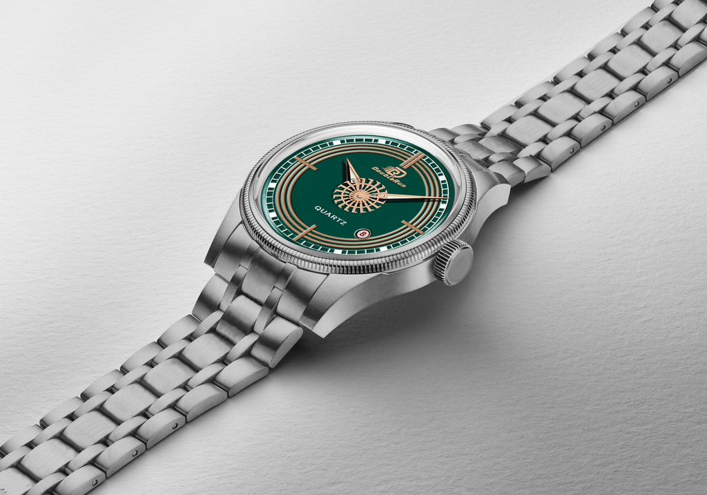 DOUBLERUN DR26001 Stainless Steel Men’s Wrist Watch with Date Function