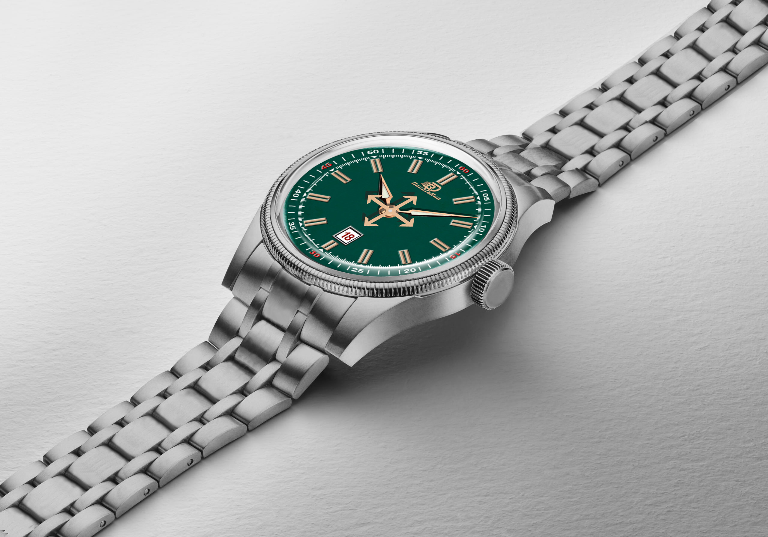 DOUBLERUN DR27001 Stainless Steel Men’s Wrist Watch with Date Function