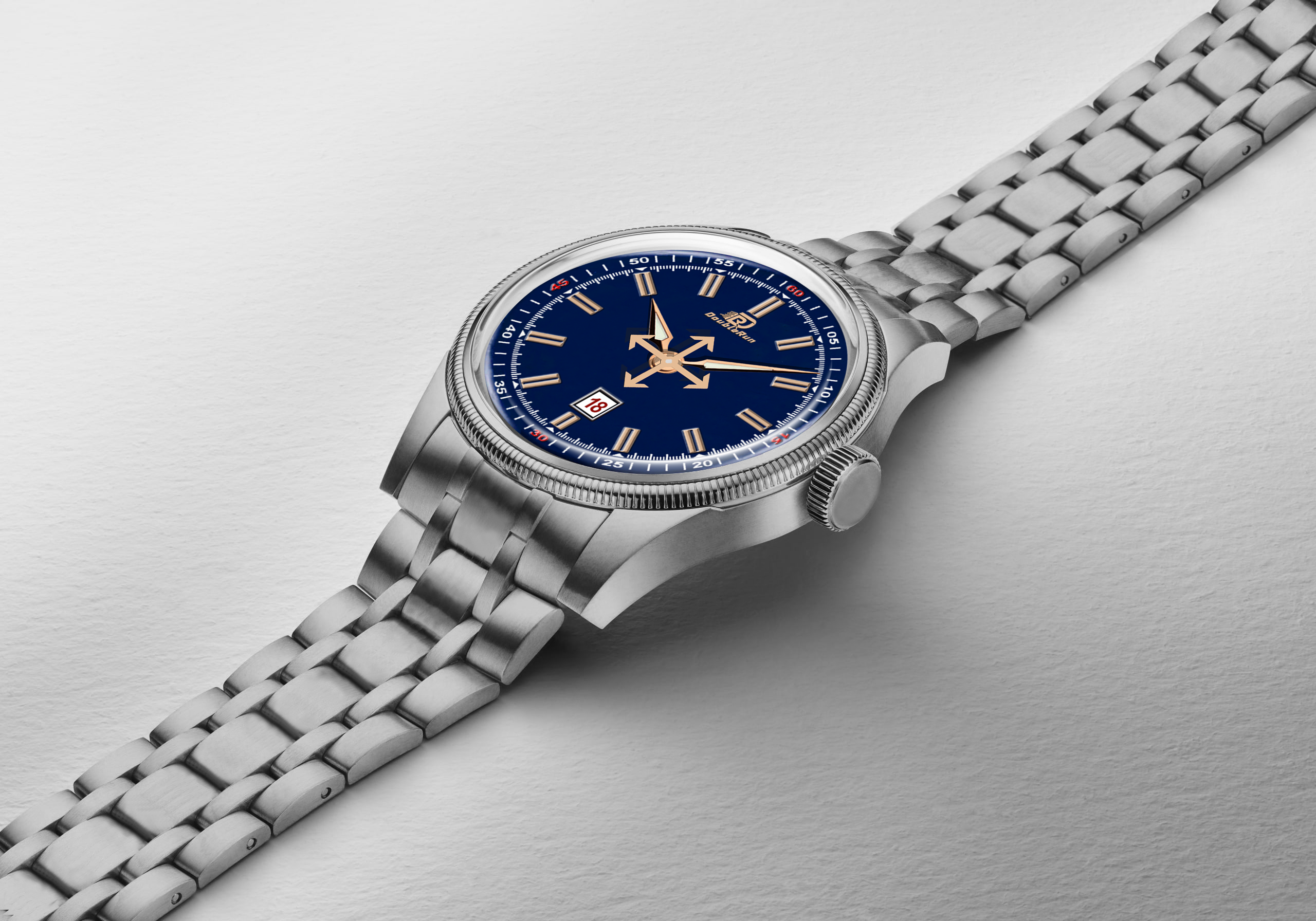 DOUBLERUN DR27003 Stainless Steel Men’s Wrist Watch with Date Function