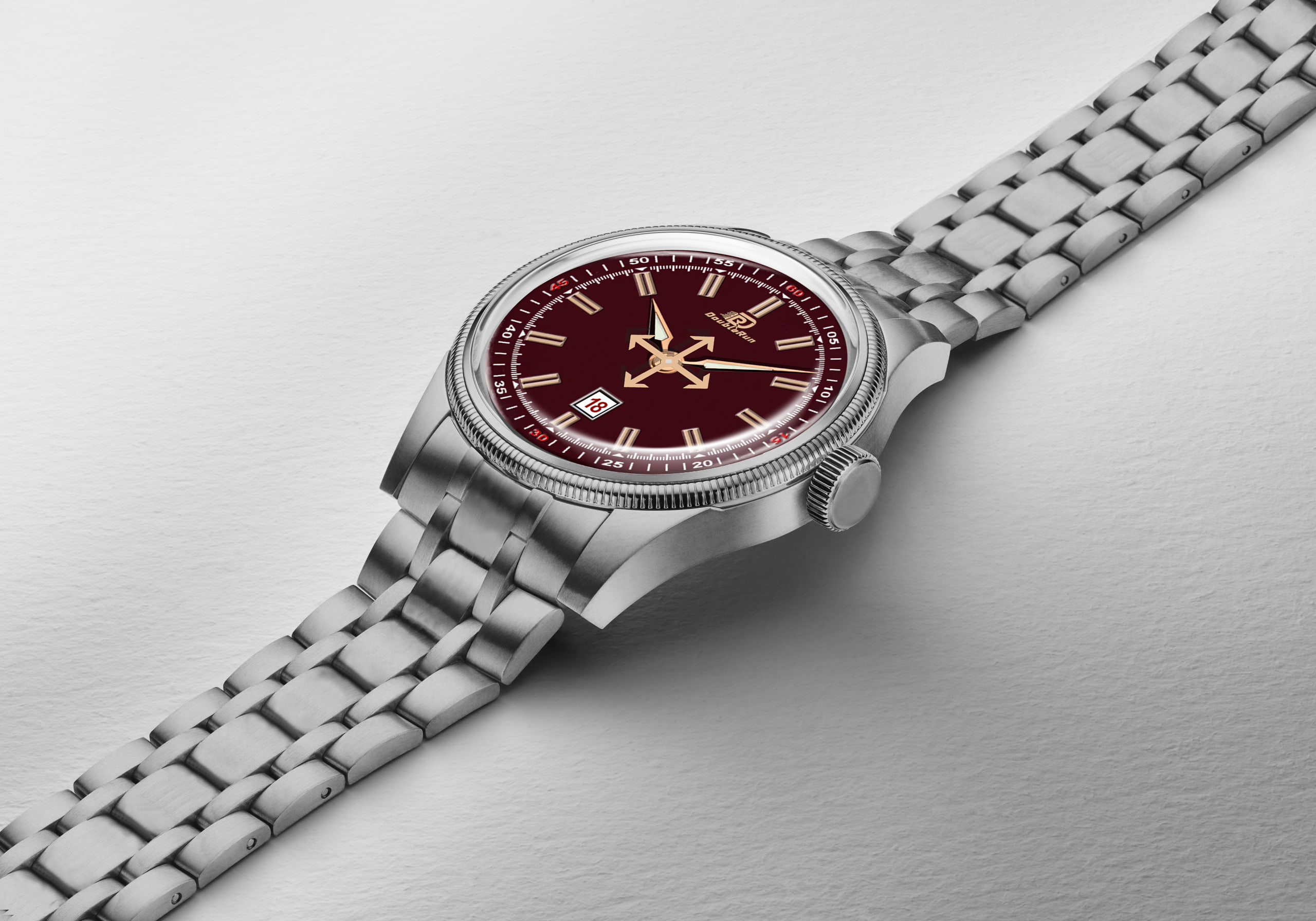 DOUBLERUN DR27004 Stainless Steel Men’s Wrist Watch with Date Function