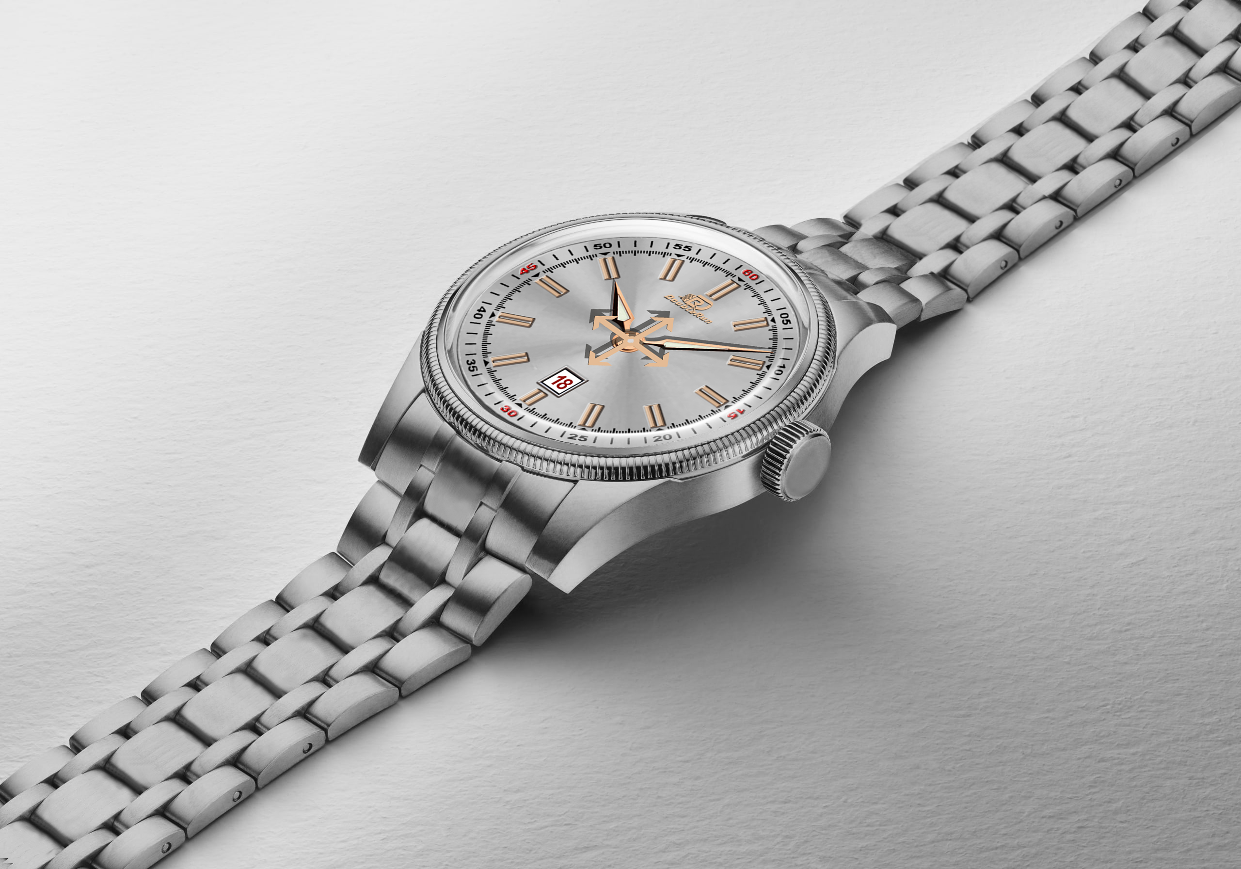 DOUBLERUN DR27006 Stainless Steel Men’s Wrist Watch with Date Function