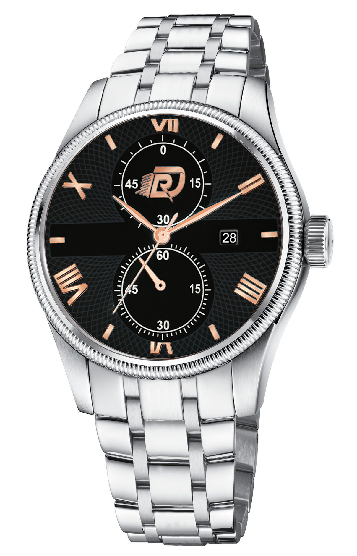 DOUBLERUN DR28005 Stainless Steel Men’s Wrist Watch with Date Function