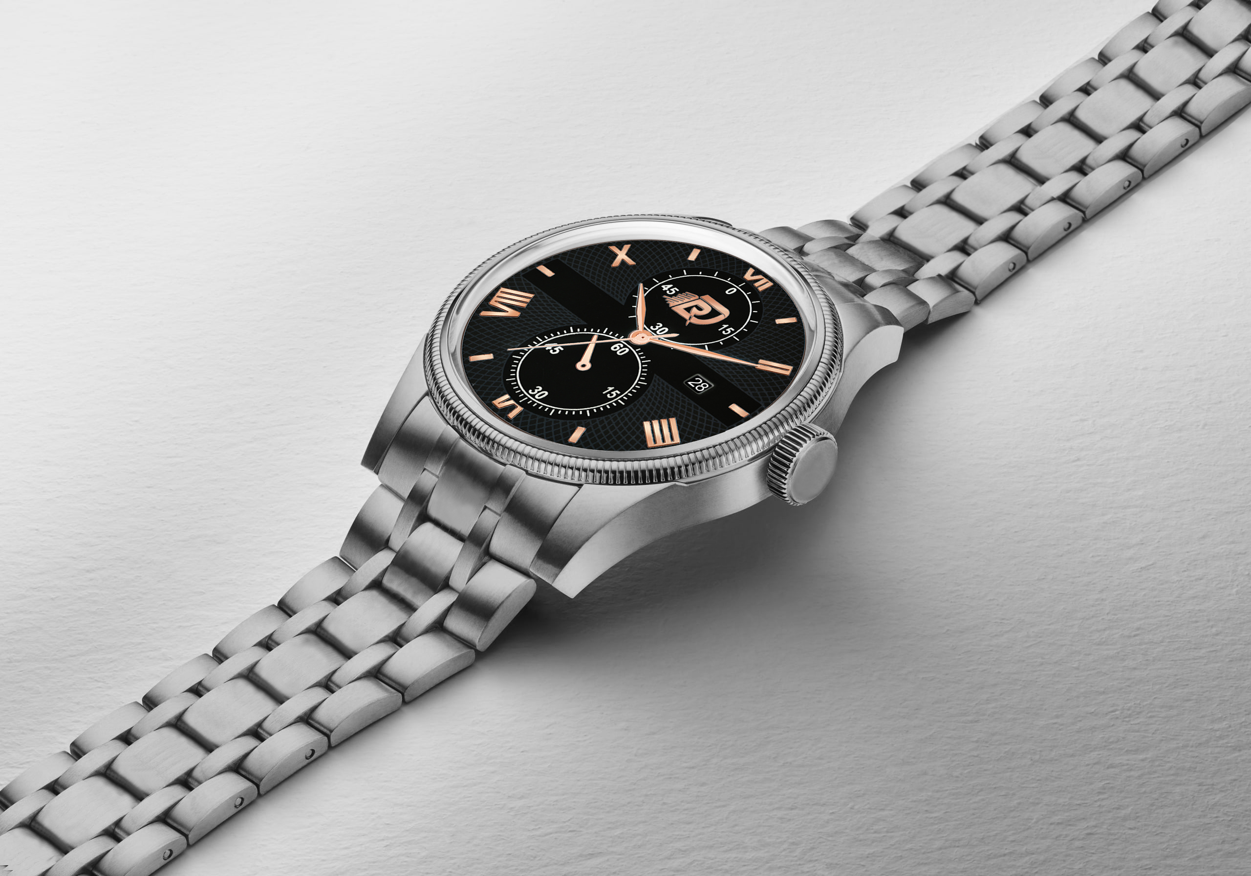 DOUBLERUN DR28005 Stainless Steel Men’s Wrist Watch with Date Function