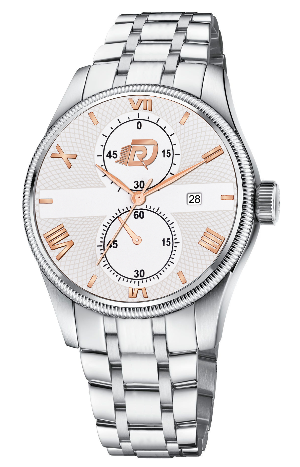 DOUBLERUN DR28006 Stainless Steel Men’s Wrist Watch with Date Function