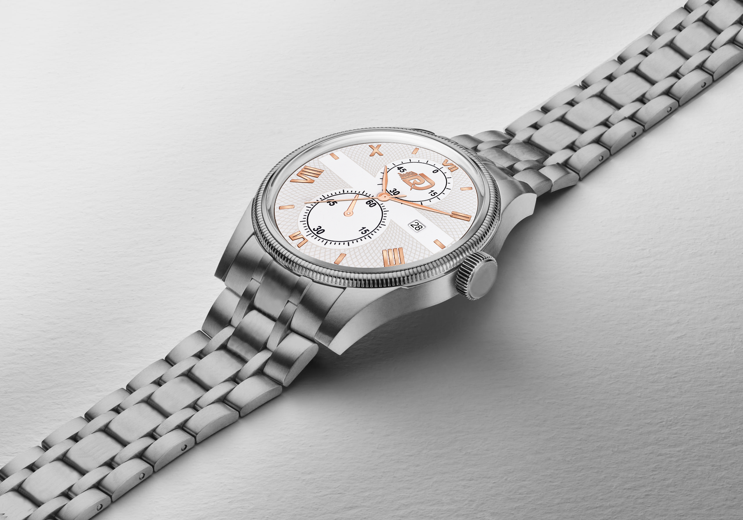 DOUBLERUN DR28006 Stainless Steel Men’s Wrist Watch with Date Function