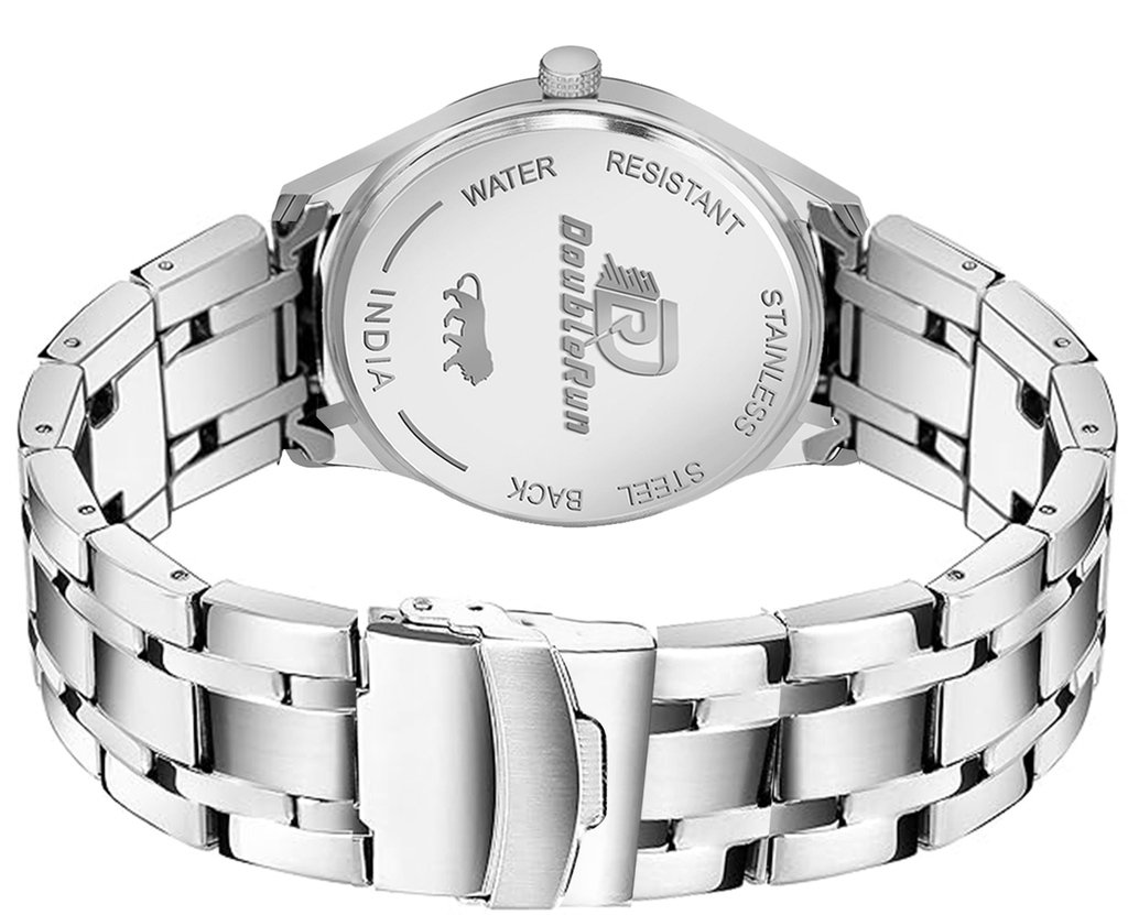DOUBLERUN DR28006 Stainless Steel Men’s Wrist Watch with Date Function
