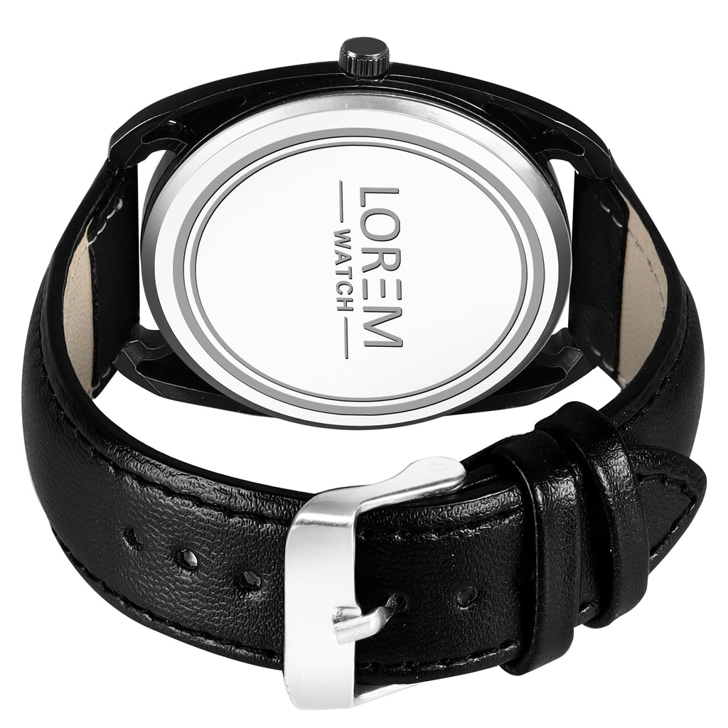 LOREM LR76 CRYSTAL BLACK MENS WRIST WATCH