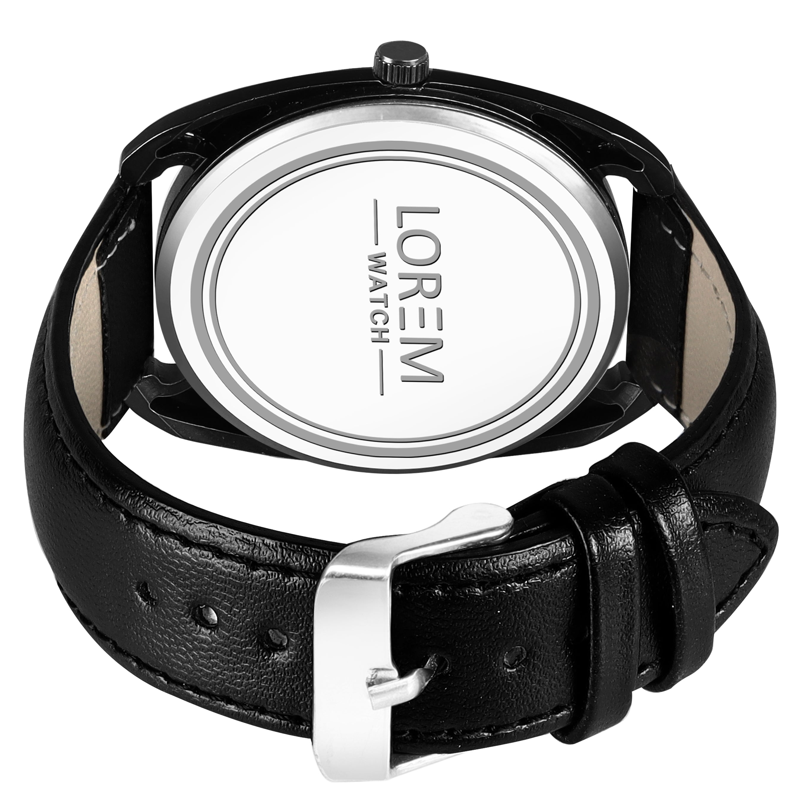 LOREM LR76 CRYSTAL BLACK MENS WRIST WATCH