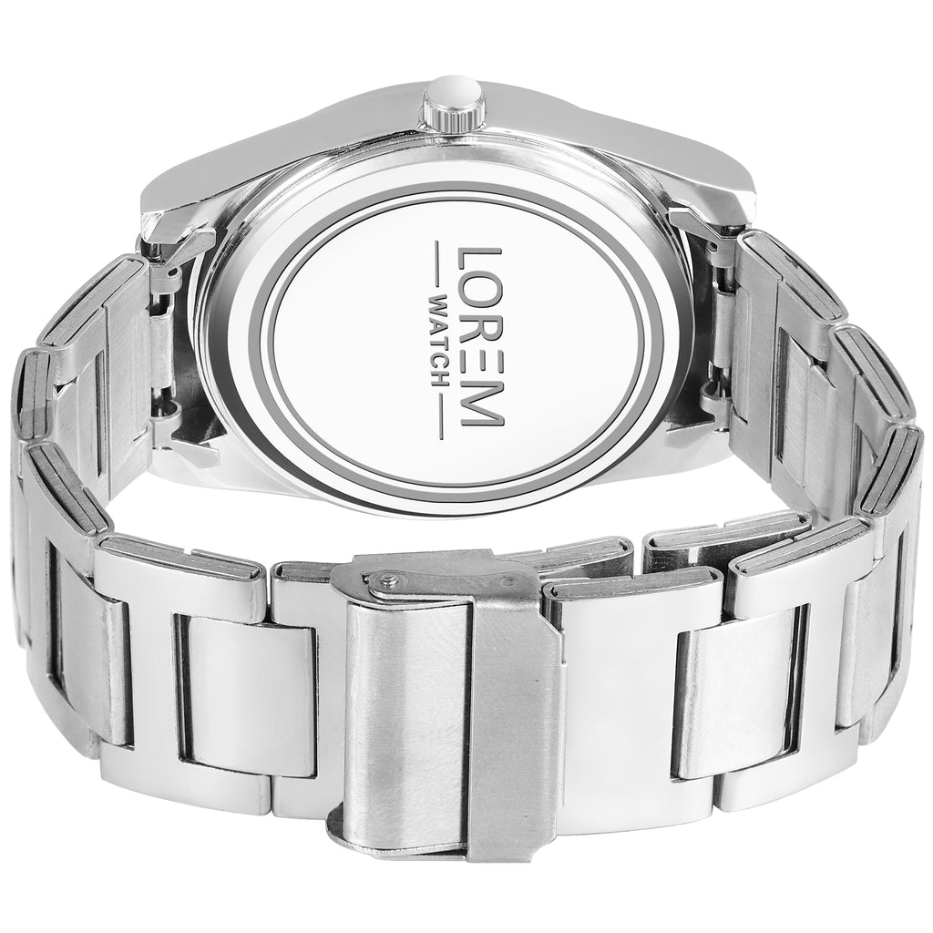 LOREM LR152 Men’s Stainless Steel Watch with Brass Dial & Date Function