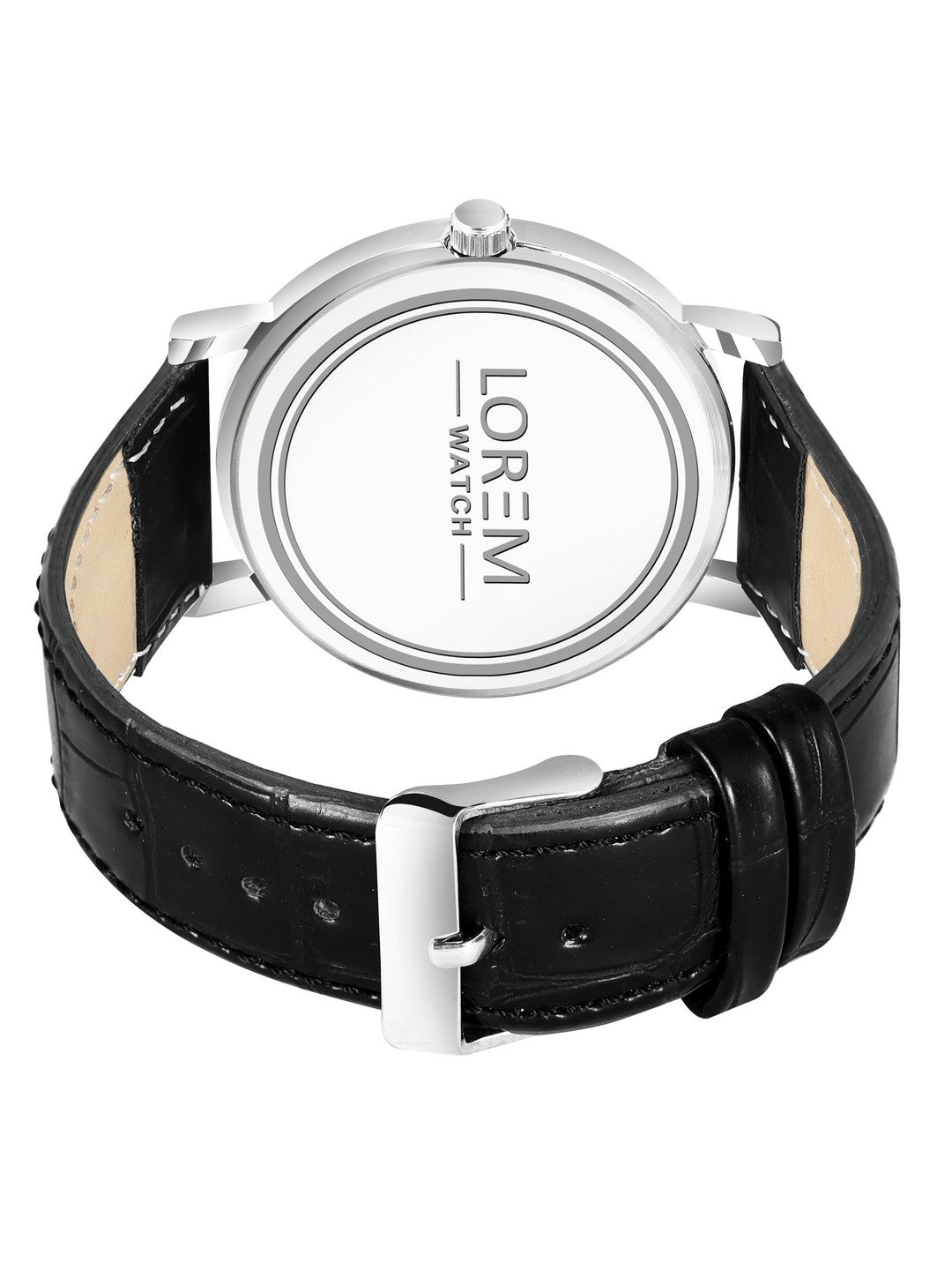 LOREM LR165 Men’s Lightweight Chronograph Watch with Roman Numerals & Faux Leather Strap