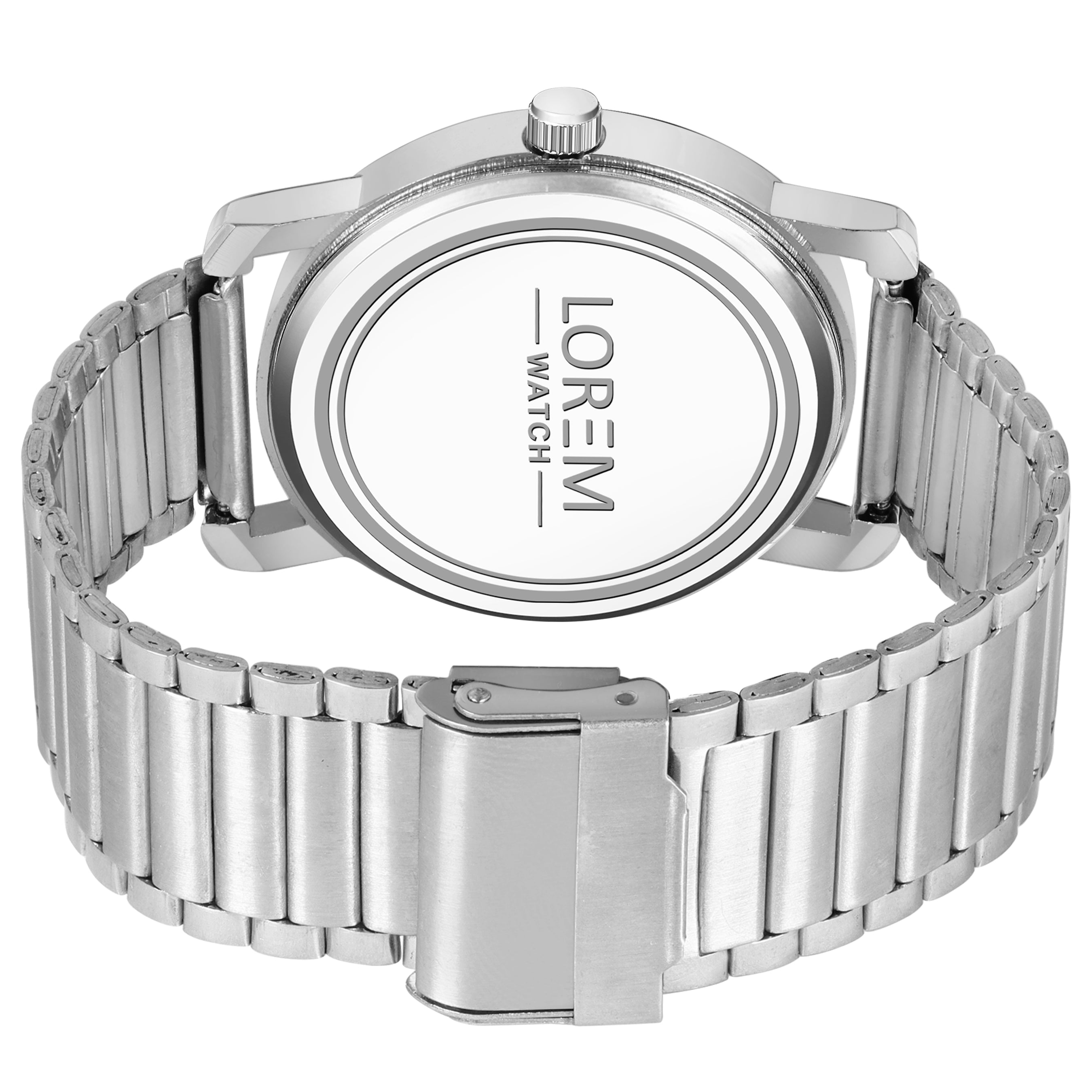 LOREM LR120 Men’s Stainless Steel Wrist Watch with Brass Hydraulic Dial, Day & Date Function.