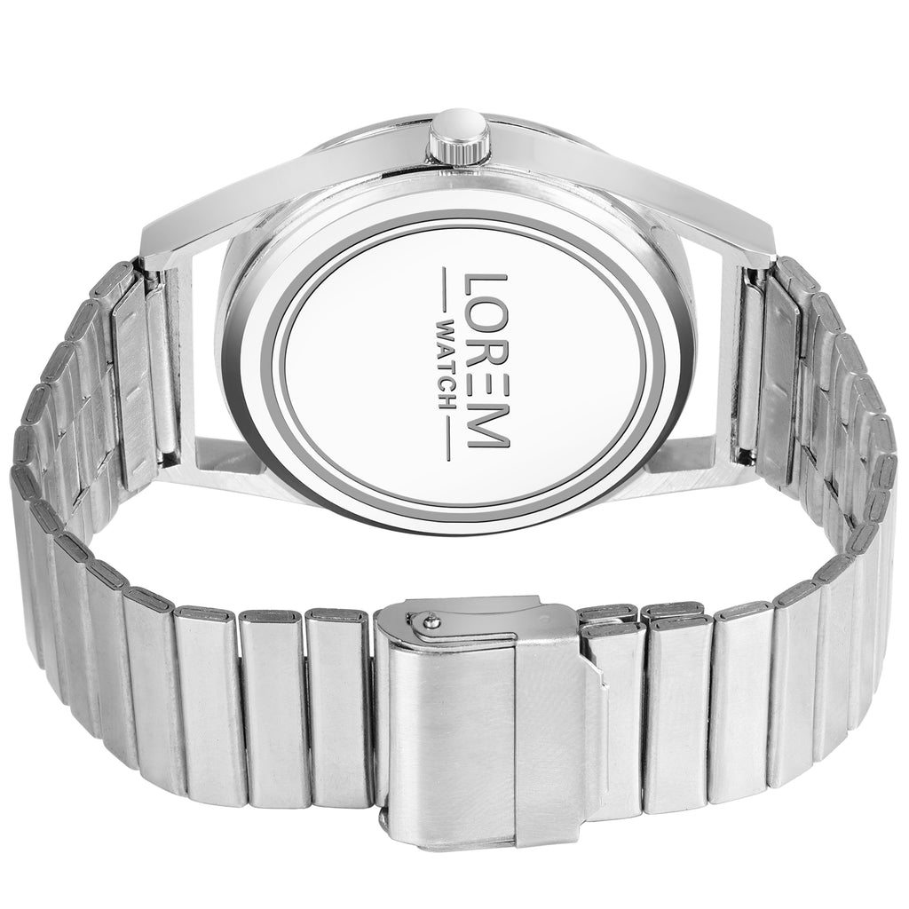 LOREM LR157 Men’s Stainless Steel Watch with Brass Dial & Date Function