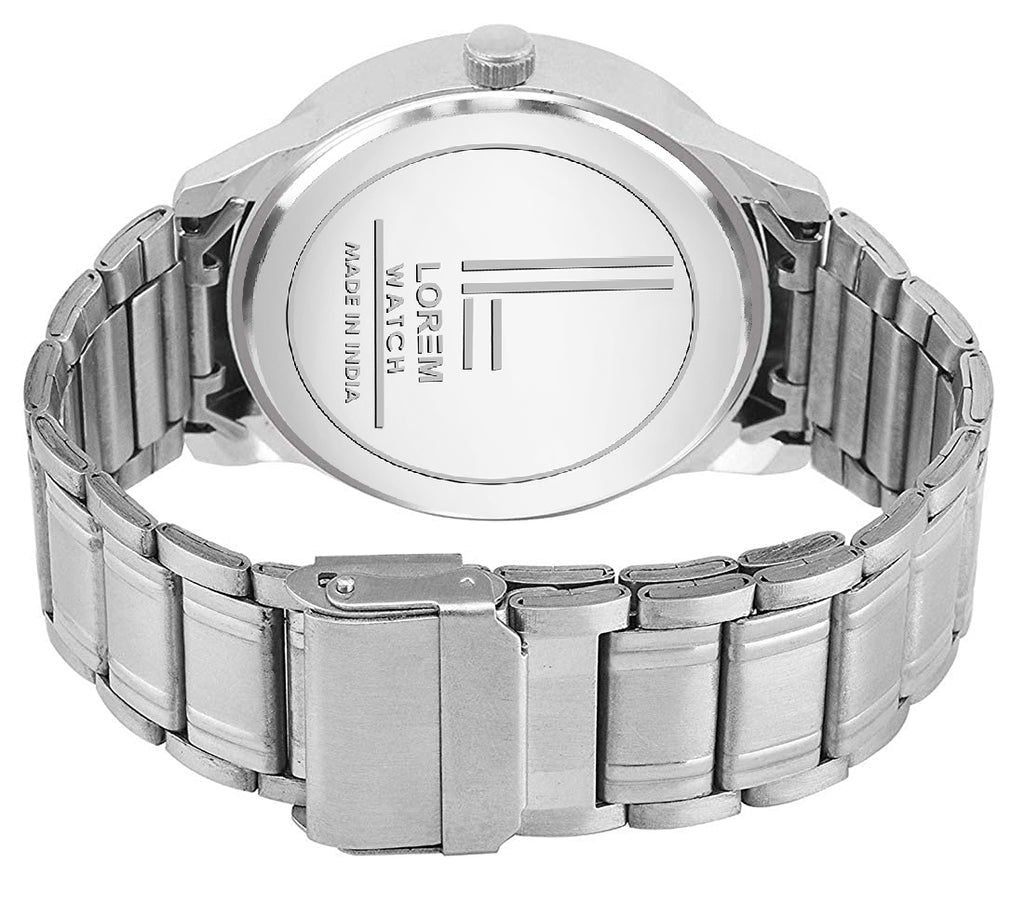 LOREM LR101 Men’s Stainless Steel 22mm Strap Wrist Watch with Day Function & Zinc Alloy Case
