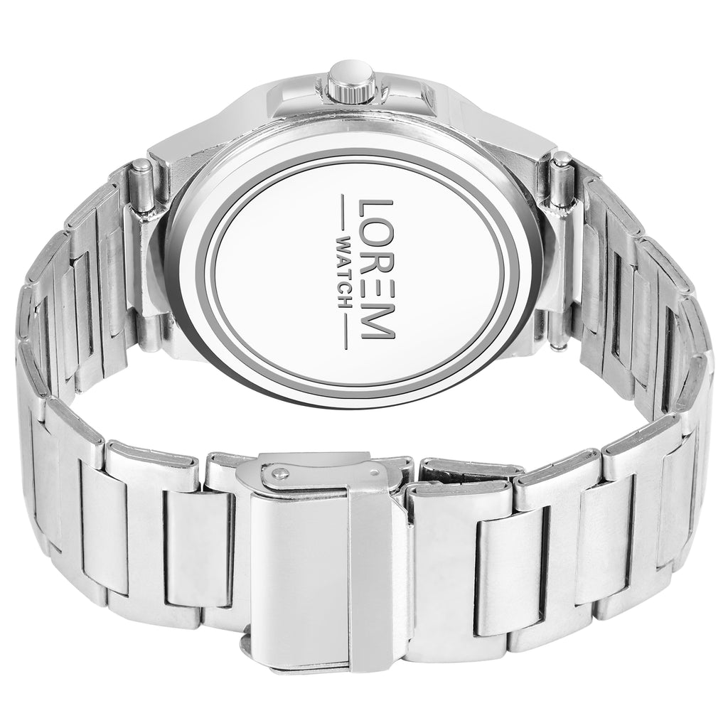LOREM LR145 Men’s Stainless Steel Wrist Watch with Brass Dial, Date Function