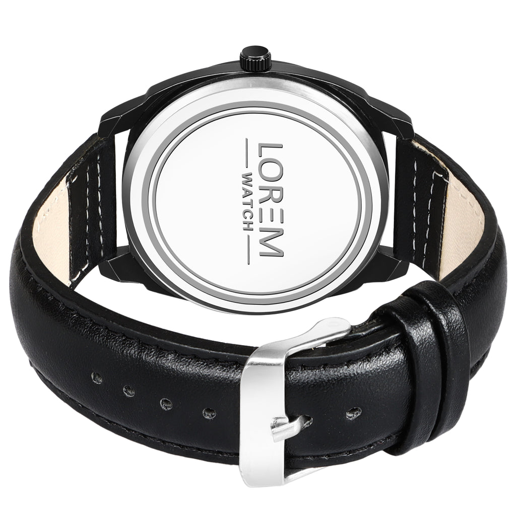 LOREM LR87 Men’s Wrist Watch with Faux Leather Strap