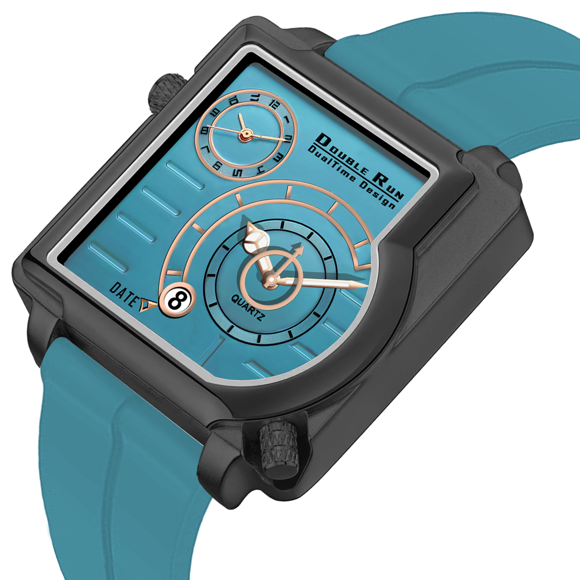 Doublerun DR31059 Dual-Time Analog Watch for Men | Radium Glow, Working Date, Magnetic Buckle | Multiple Dial & Strap Colors