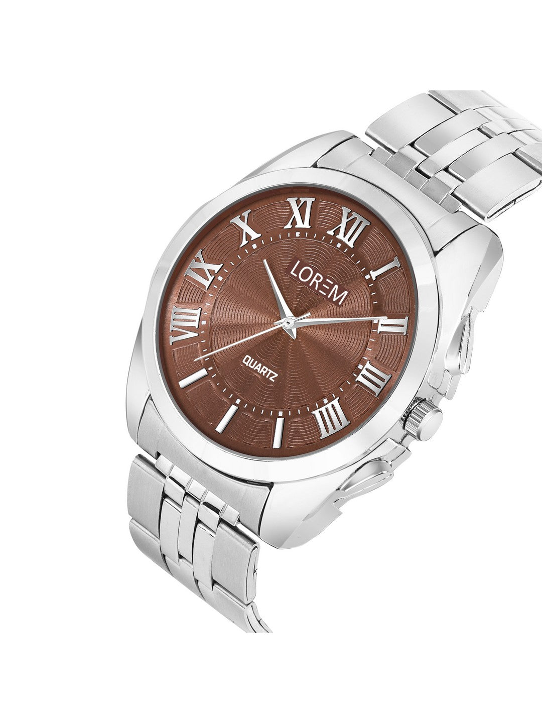 LOREM LR127 Men’s Stainless Steel Wrist Watch with Brass Dial