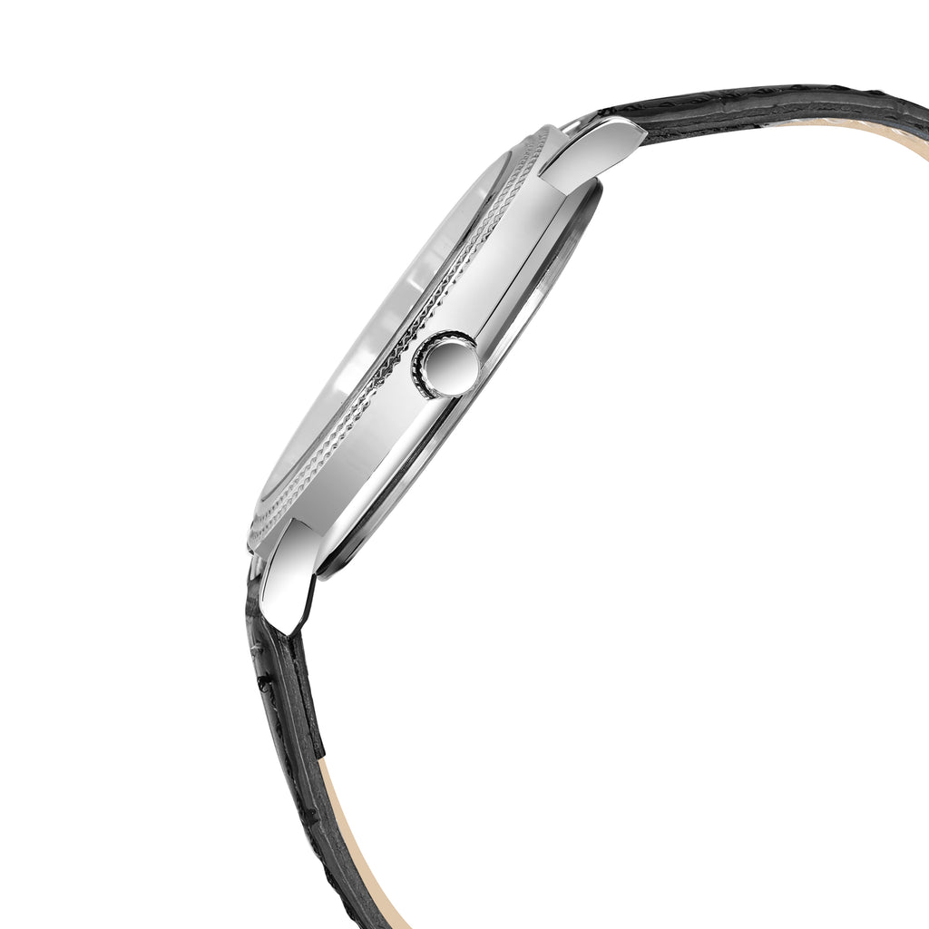 LOREM LR166 Men’s Lightweight Chronograph Watch with Roman Numerals & Faux Leather Strap