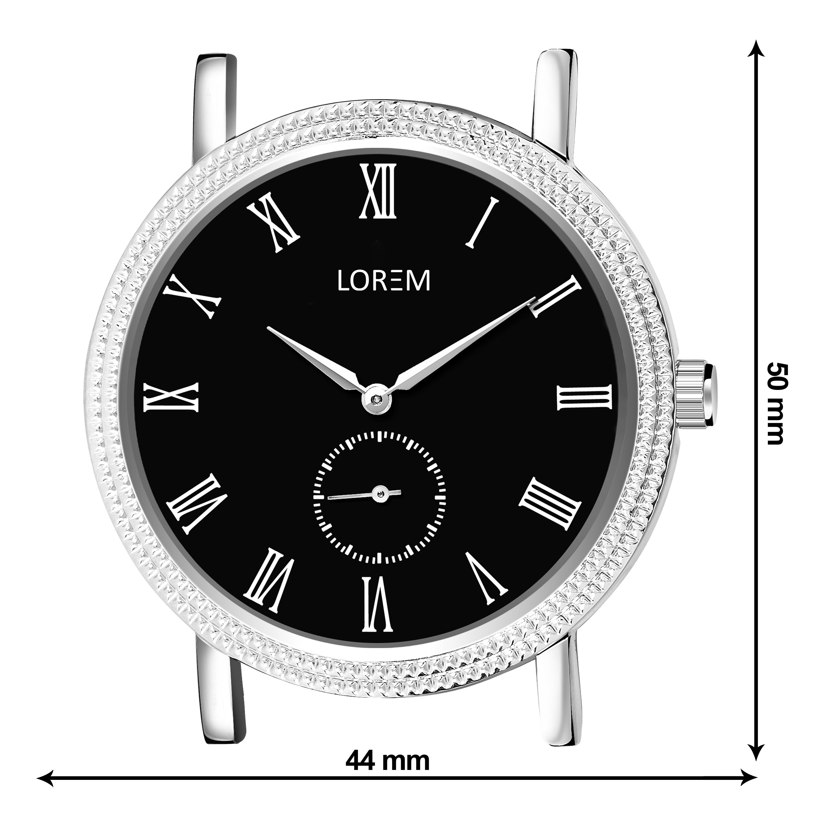 LOREM LR166 Men’s Lightweight Chronograph Watch with Roman Numerals & Faux Leather Strap