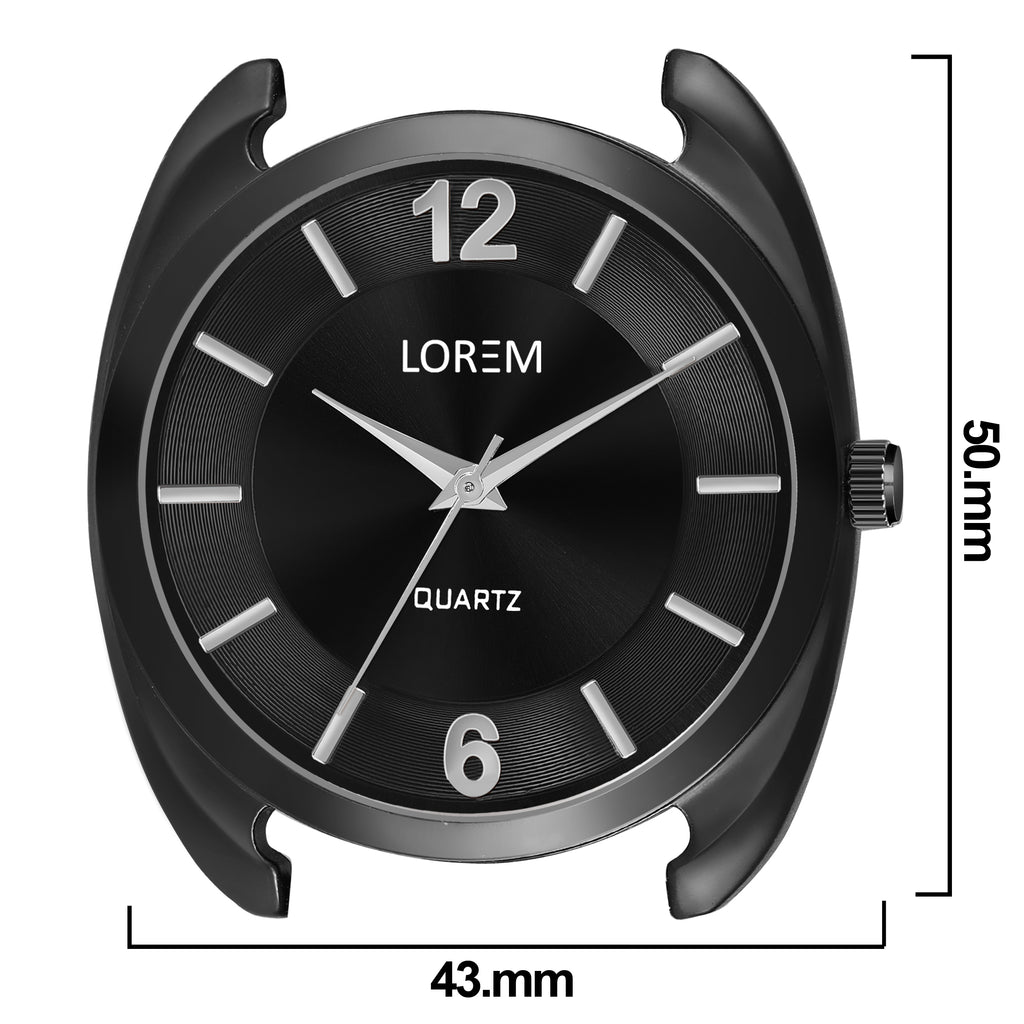 LOREM LR76 CRYSTAL BLACK MENS WRIST WATCH