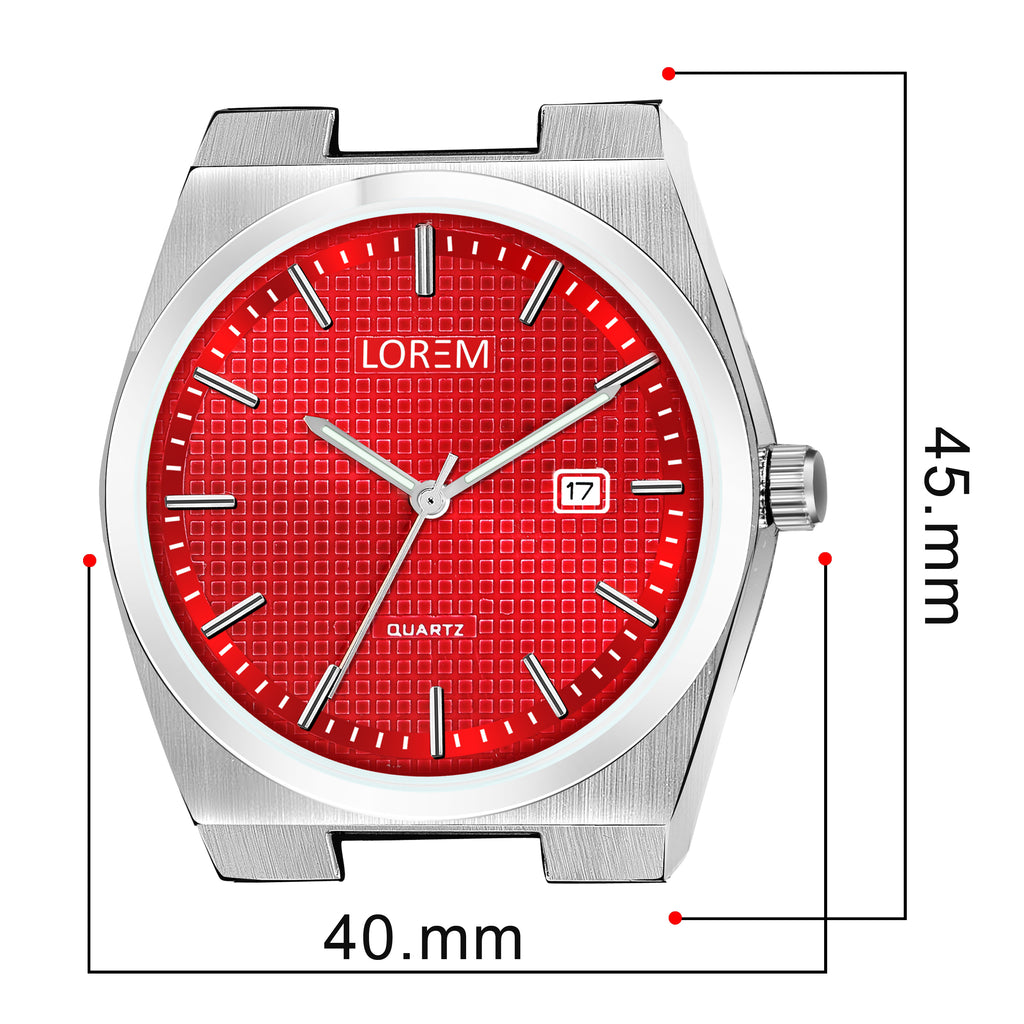 LOREM LR161 Men’s Bracelet Style Watch with Brass Dial & Date Function