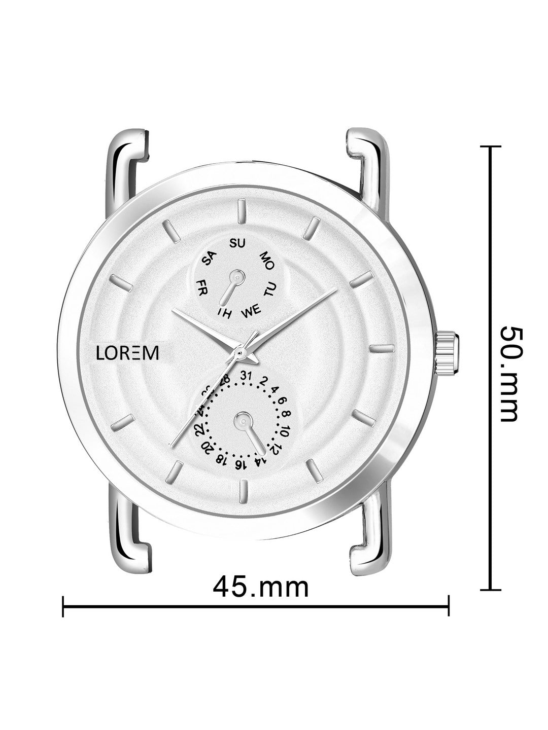 LOREM LR121 Men’s Stainless Steel Wrist Watch with Brass Hydraulic Dial, Day & Date Function.