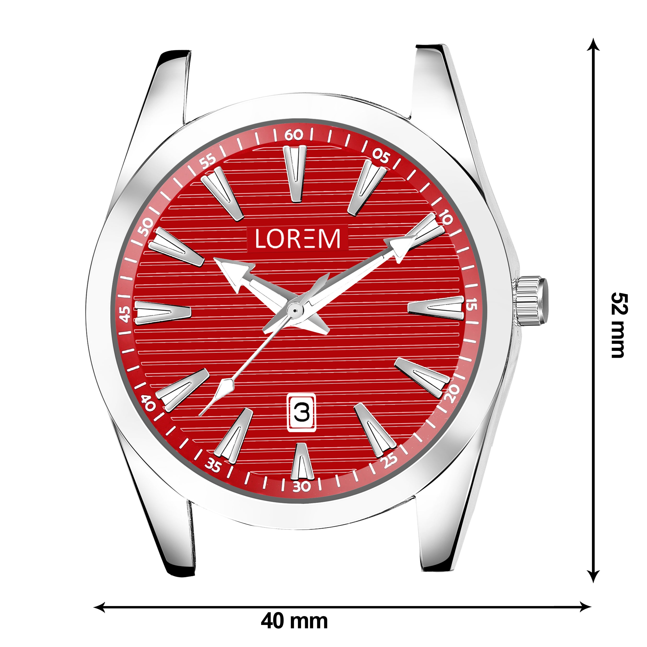 LOREM LR151 Men’s Stainless Steel Watch with Brass Dial & Date Function