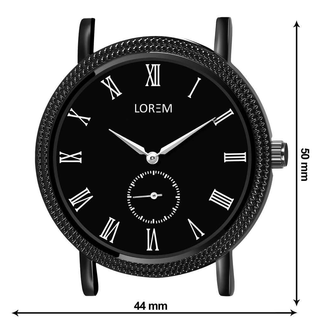 LOREM LR164 Men’s Lightweight Chronograph Watch with Roman Numerals & Faux Leather Strap