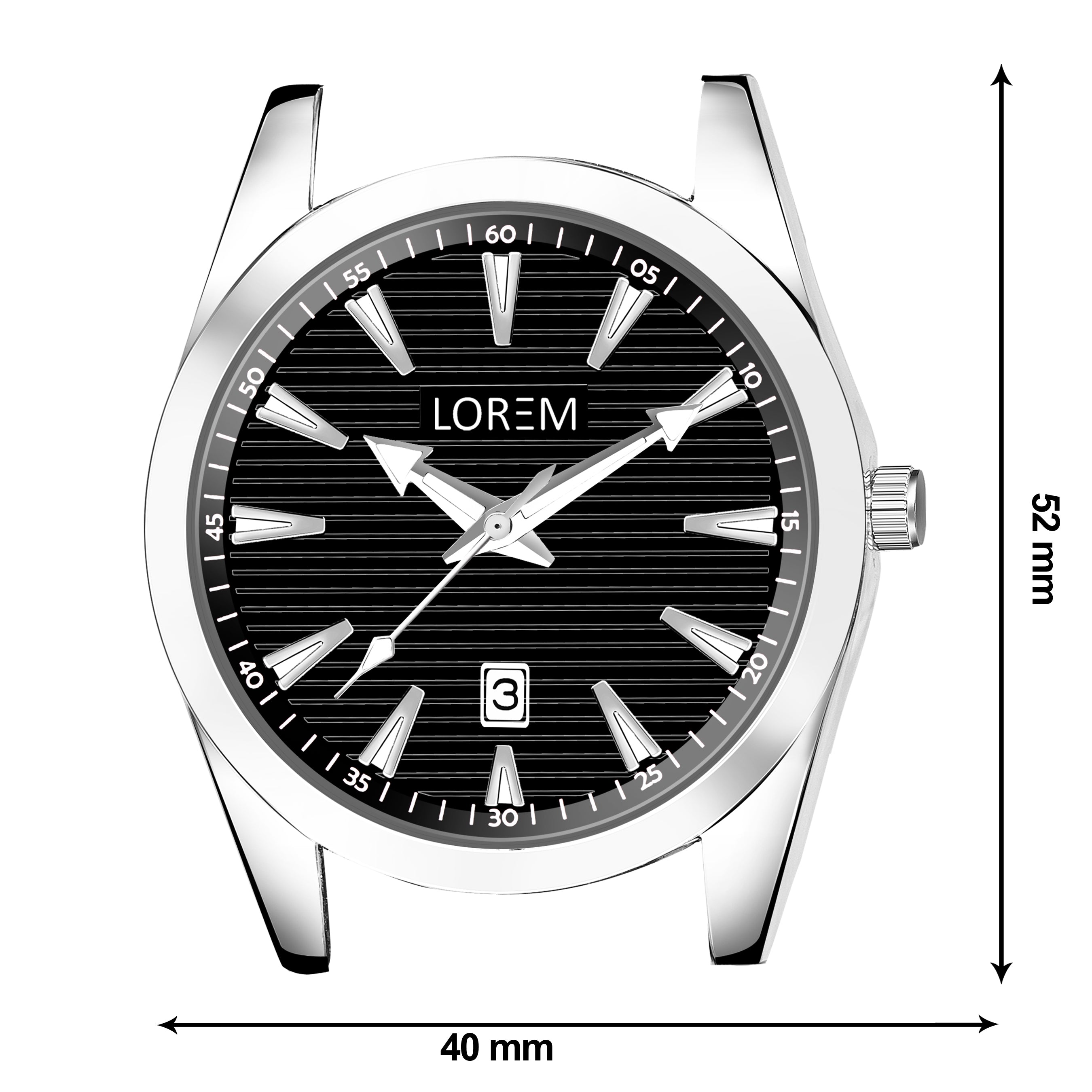 LOREM LR148 Men’s Stainless Steel Watch with Brass Dial & Date Function