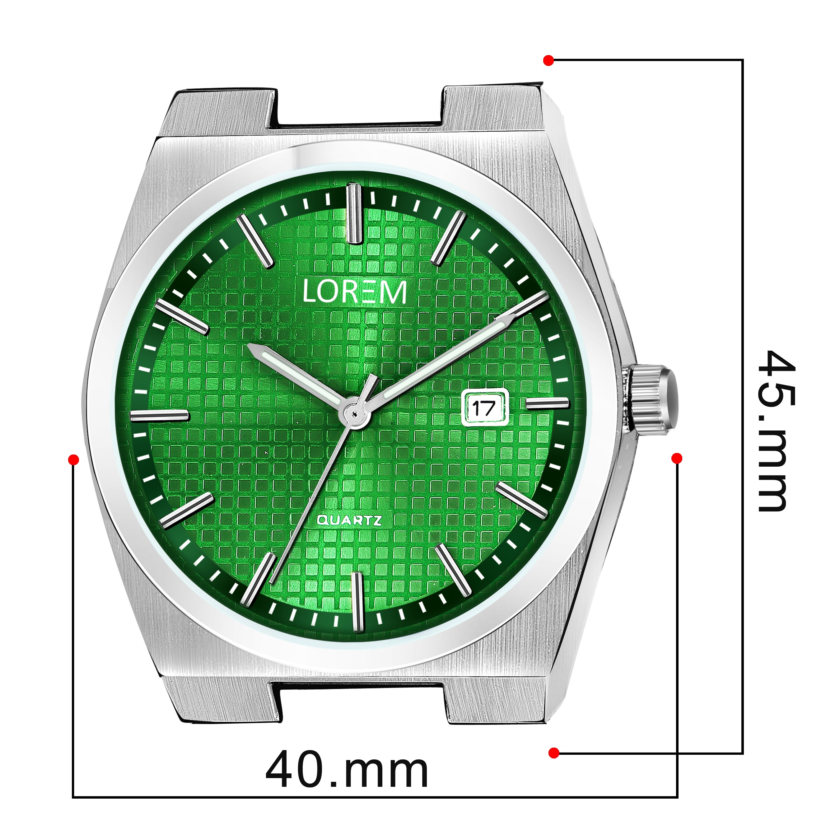 LOREM LR160 Men’s Bracelet Style Watch with Brass Dial & Date Function