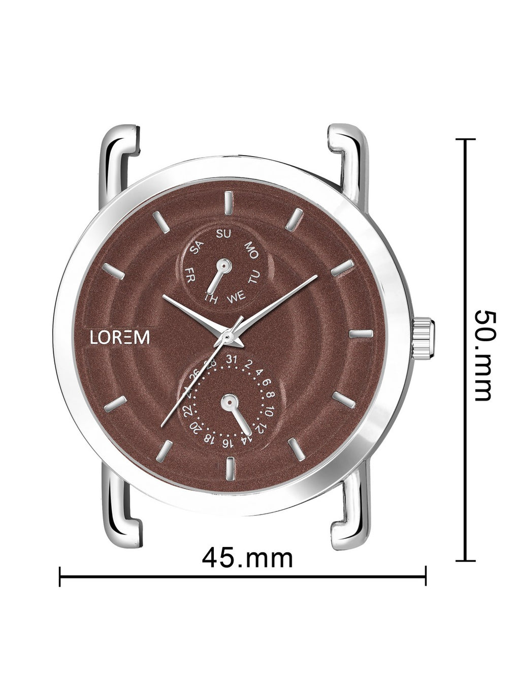 LOREM LR123 Men’s Stainless Steel Wrist Watch with Brass Hydraulic Dial, Day & Date Function.
