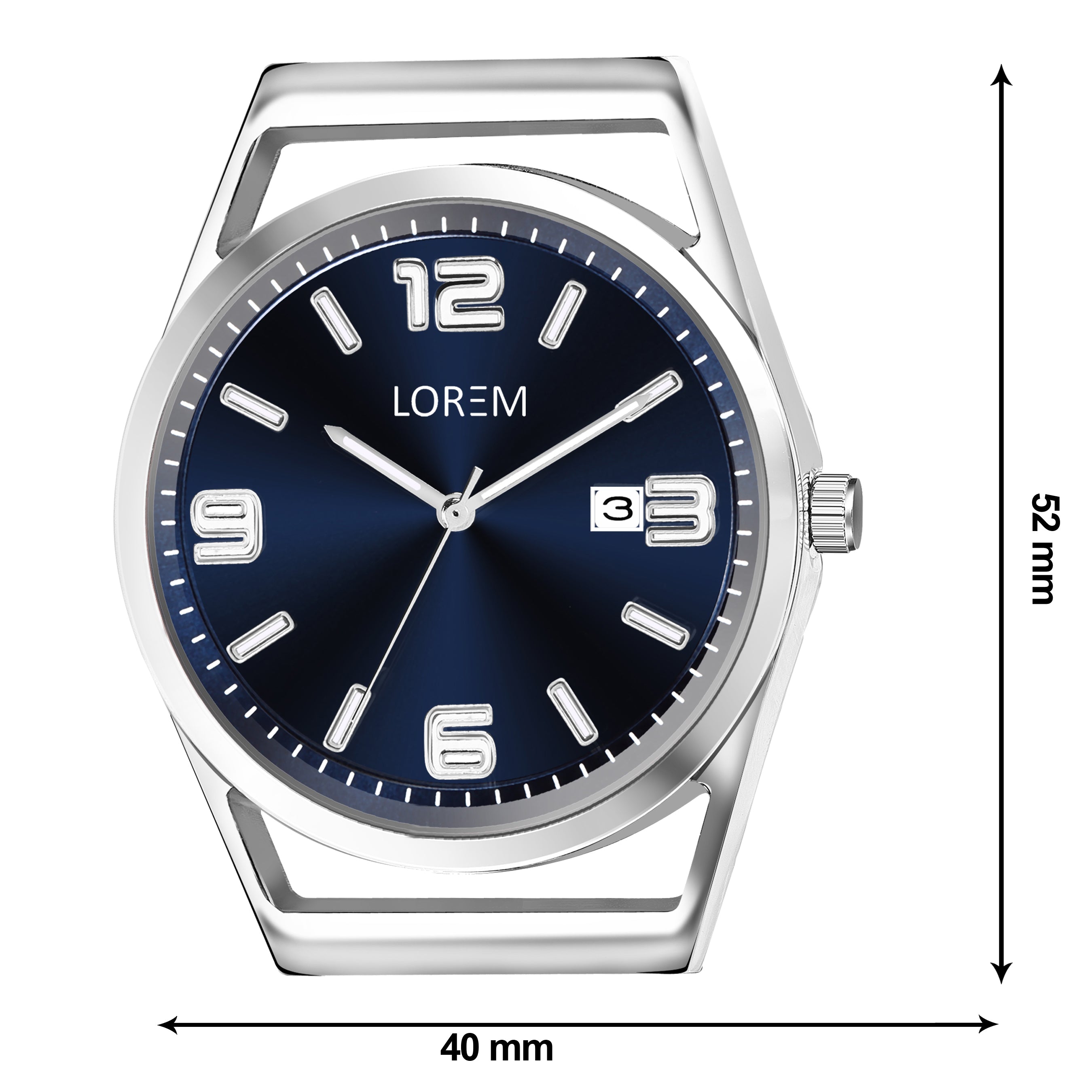 LOREM LR154 Men’s Stainless Steel Watch with Brass Dial & Date Function
