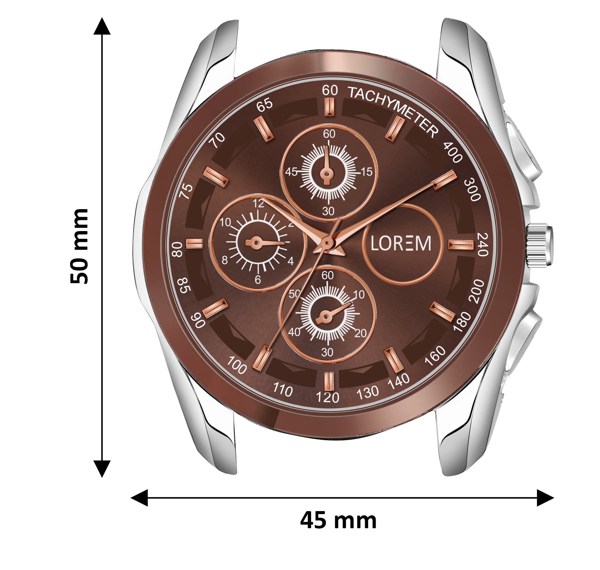 LOREM LR116 Men’s Stainless Steel Strap Wrist Watch with Brass Dial, Zinc Alloy Case t