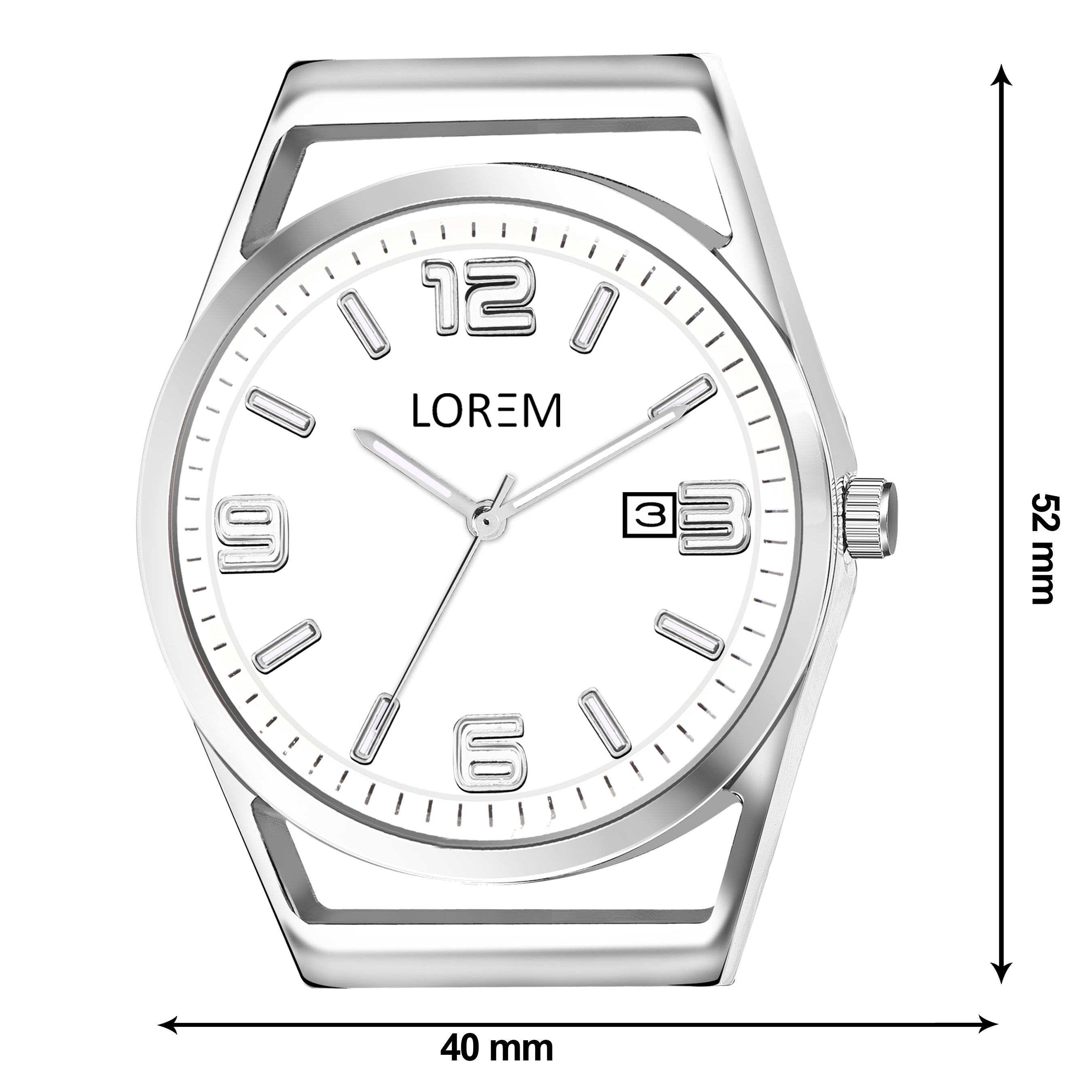 LOREM LR157 Men’s Stainless Steel Watch with Brass Dial & Date Function