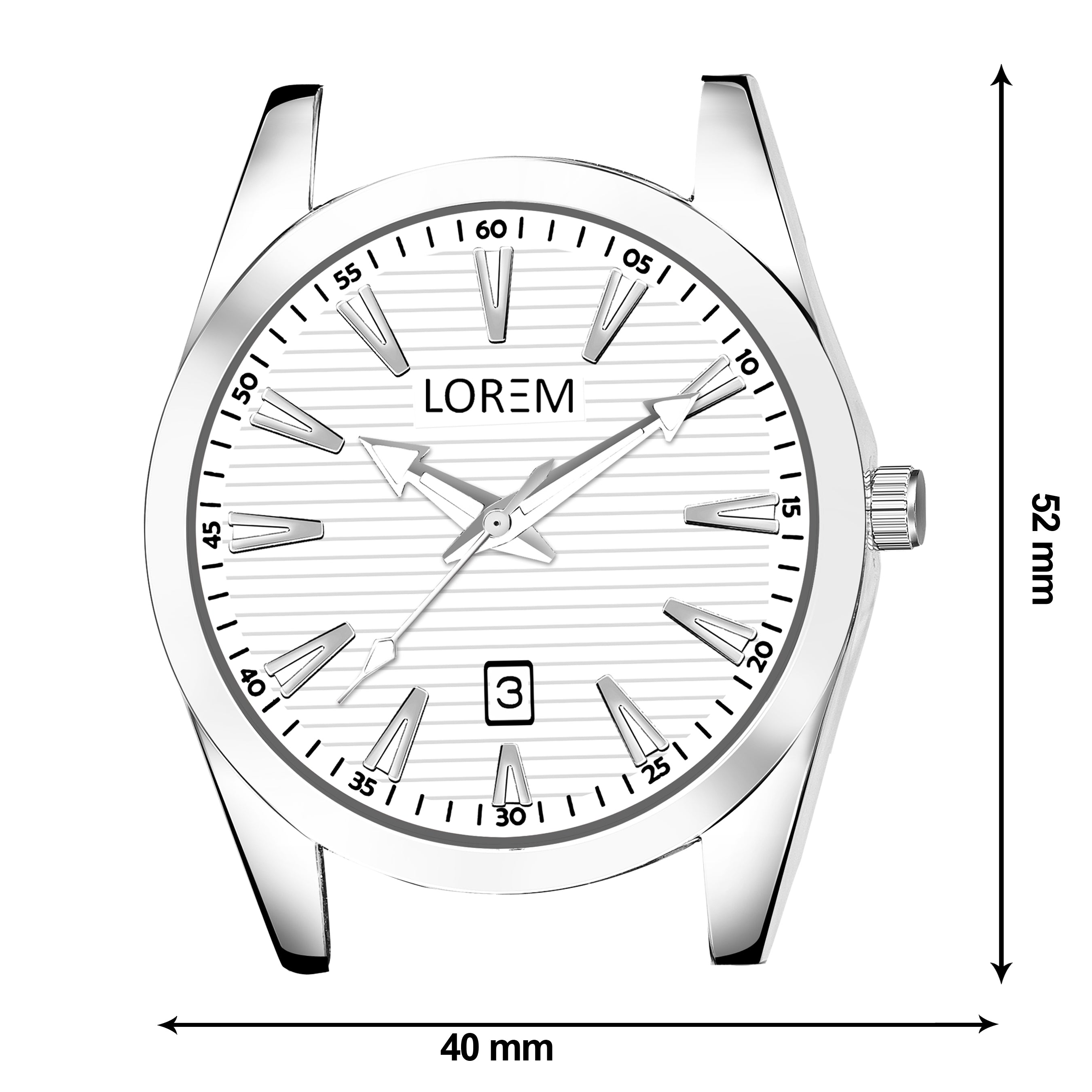 LOREM LR152 Men’s Stainless Steel Watch with Brass Dial & Date Function