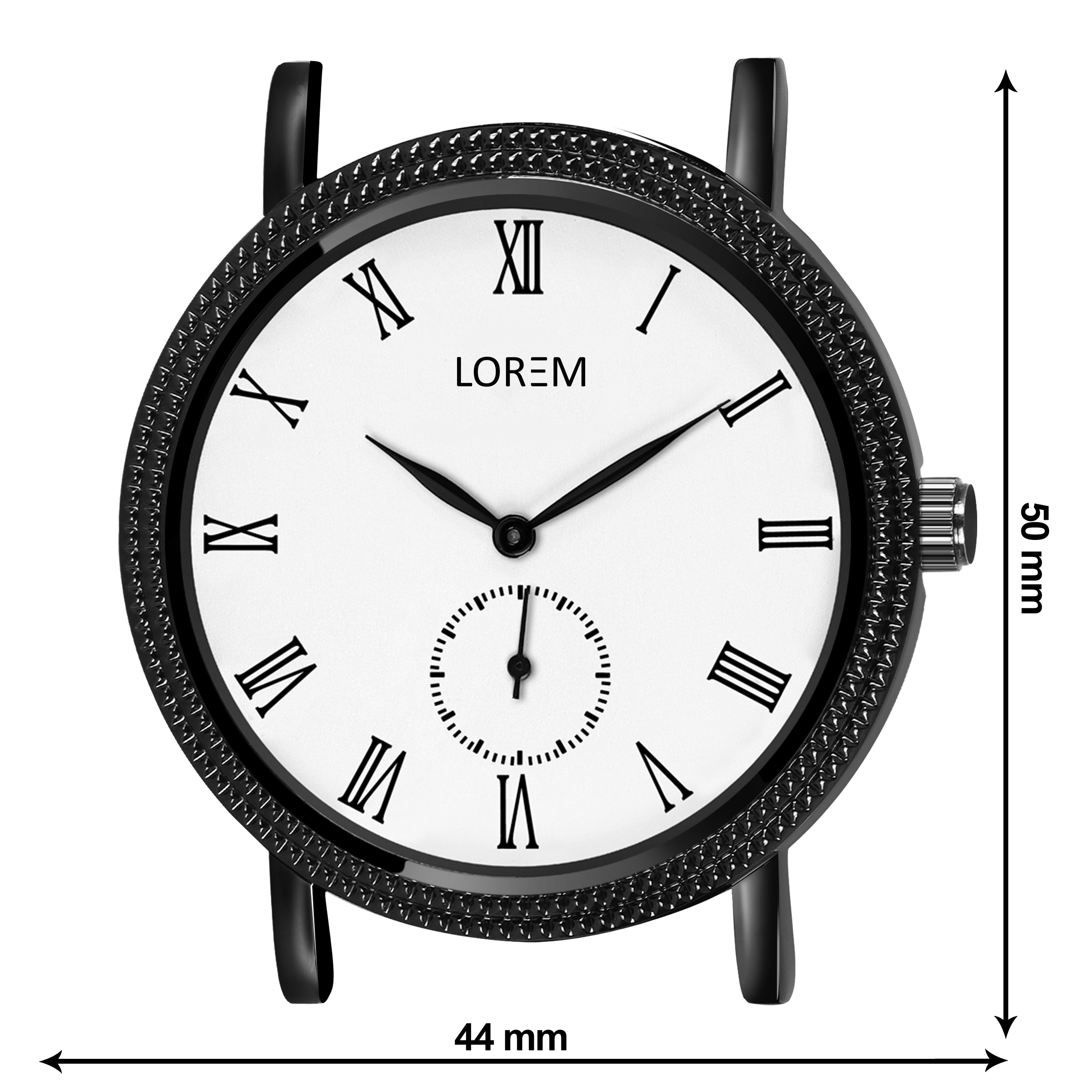 LOREM LR163 Men’s Chronograph Watch with Roman Numerals & Faux Leather Strap