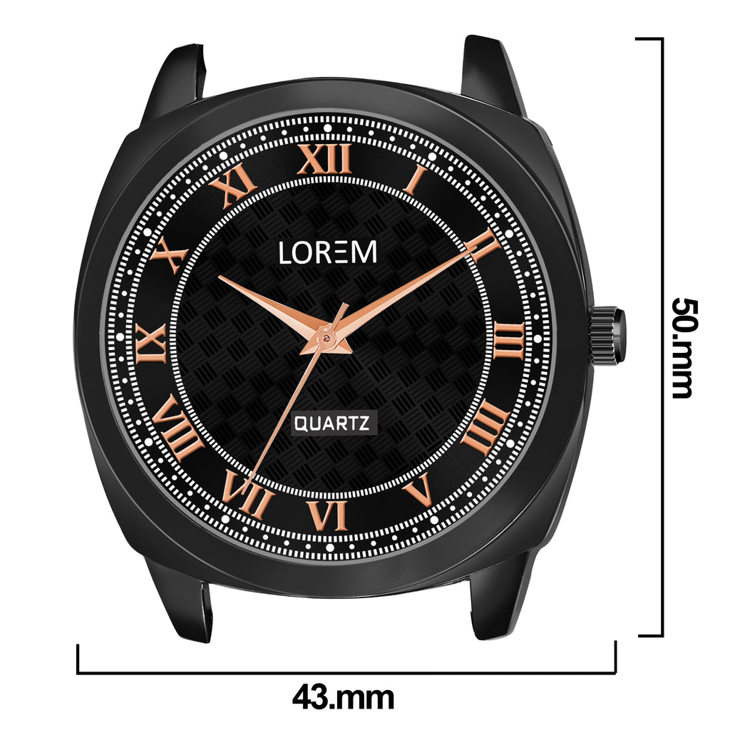 LOREM LR87 Men’s Wrist Watch with Faux Leather Strap