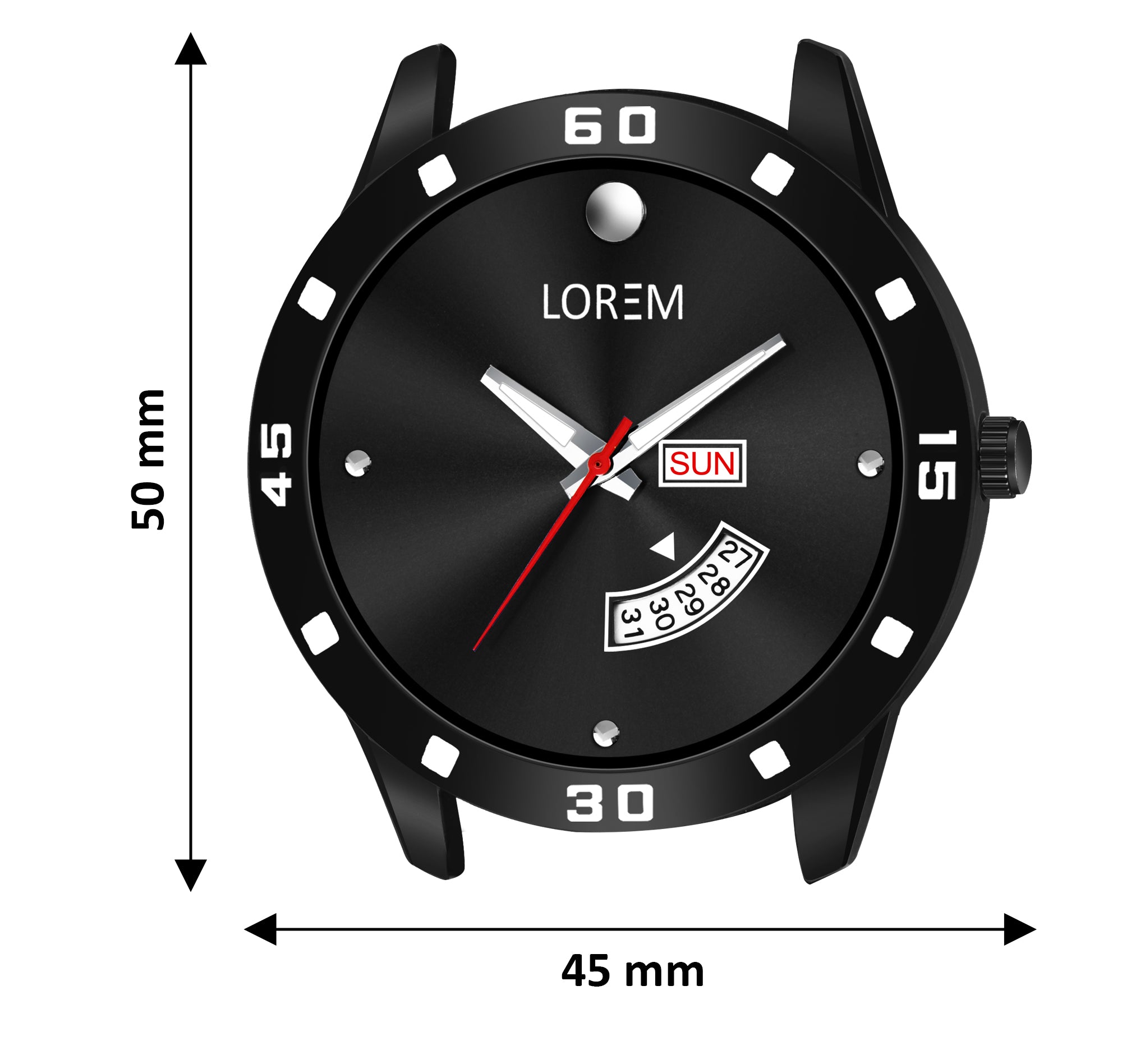 LOREM LR73 Classic Black Men’s Watch