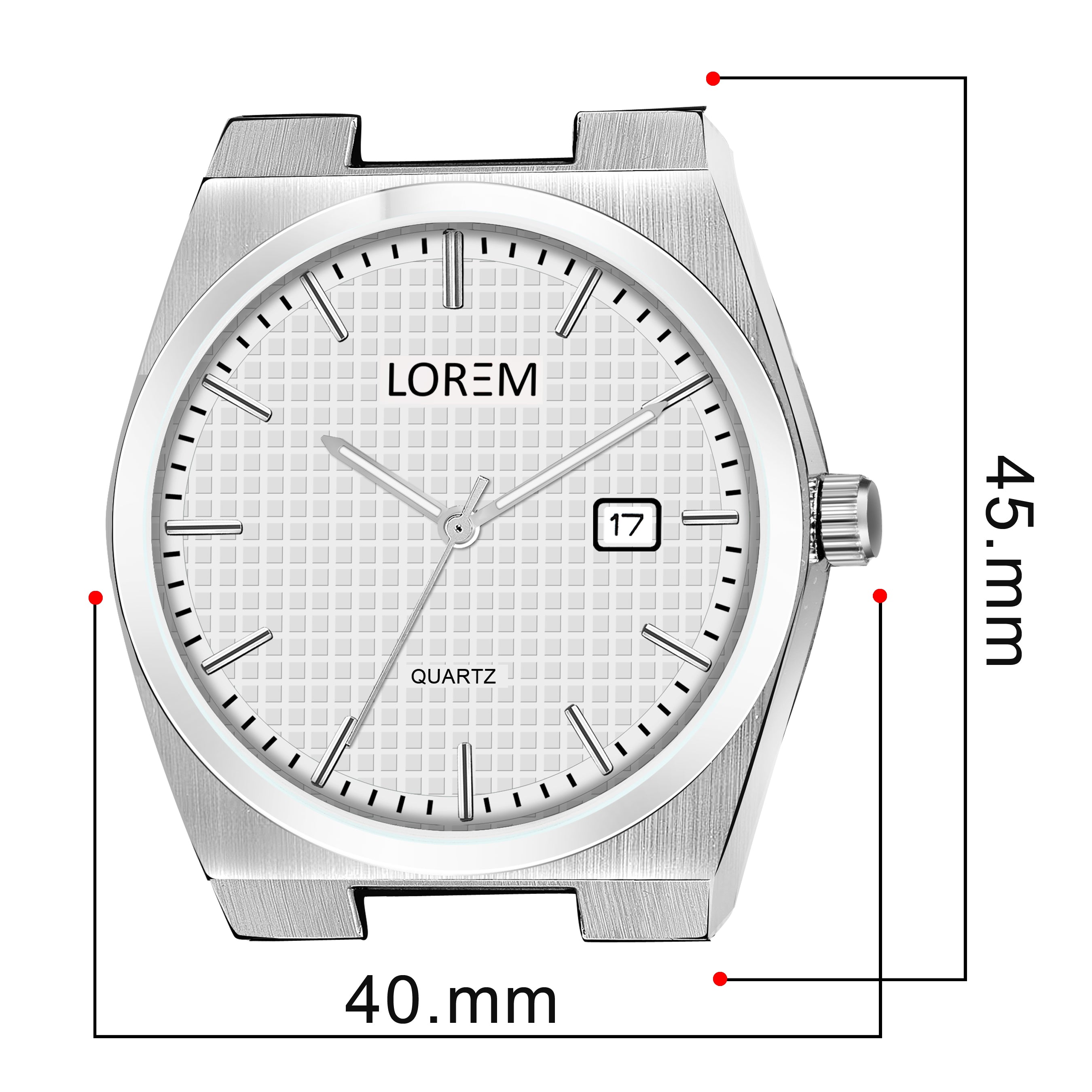 LOREM LR162 Men’s Bracelet Style Watch with Brass Dial & Date Function