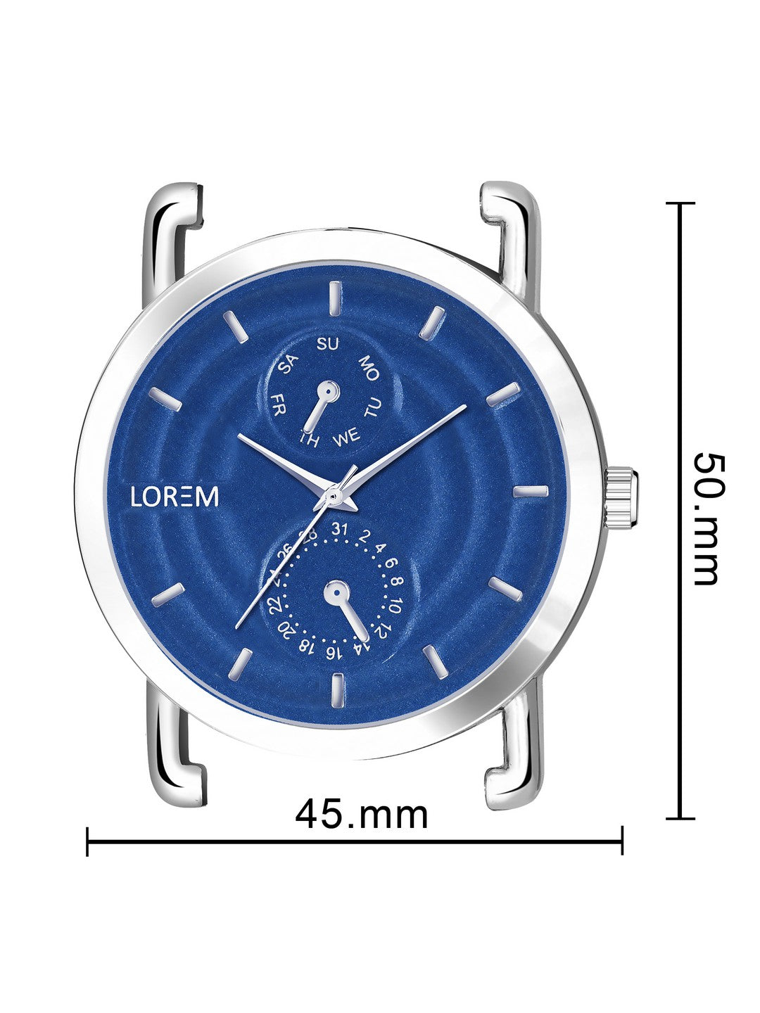 LOREM LR122 Men’s Stainless Steel Wrist Watch with Brass Hydraulic Dial, Day & Date Function.