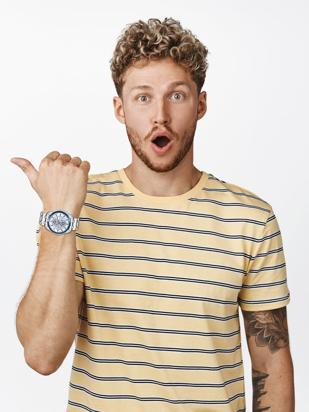 LOREM LR117 Men’s Stainless Steel Wrist Watch with brass dial